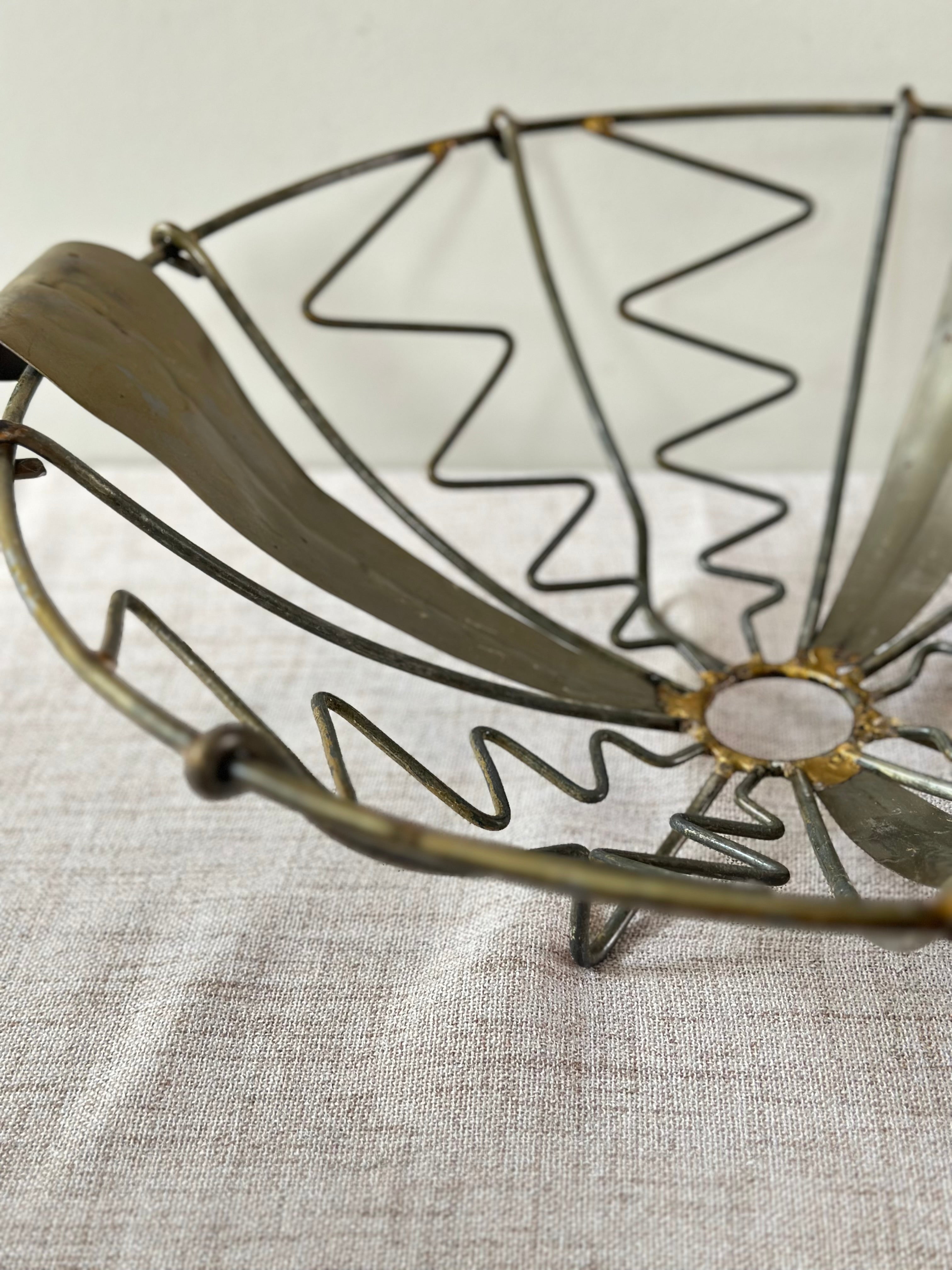 Vintage French Metal Folk Art Bowl