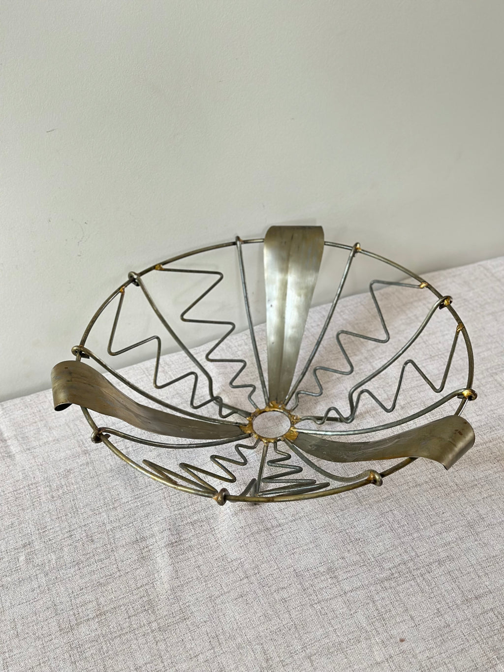 Vintage French Metal Folk Art Bowl