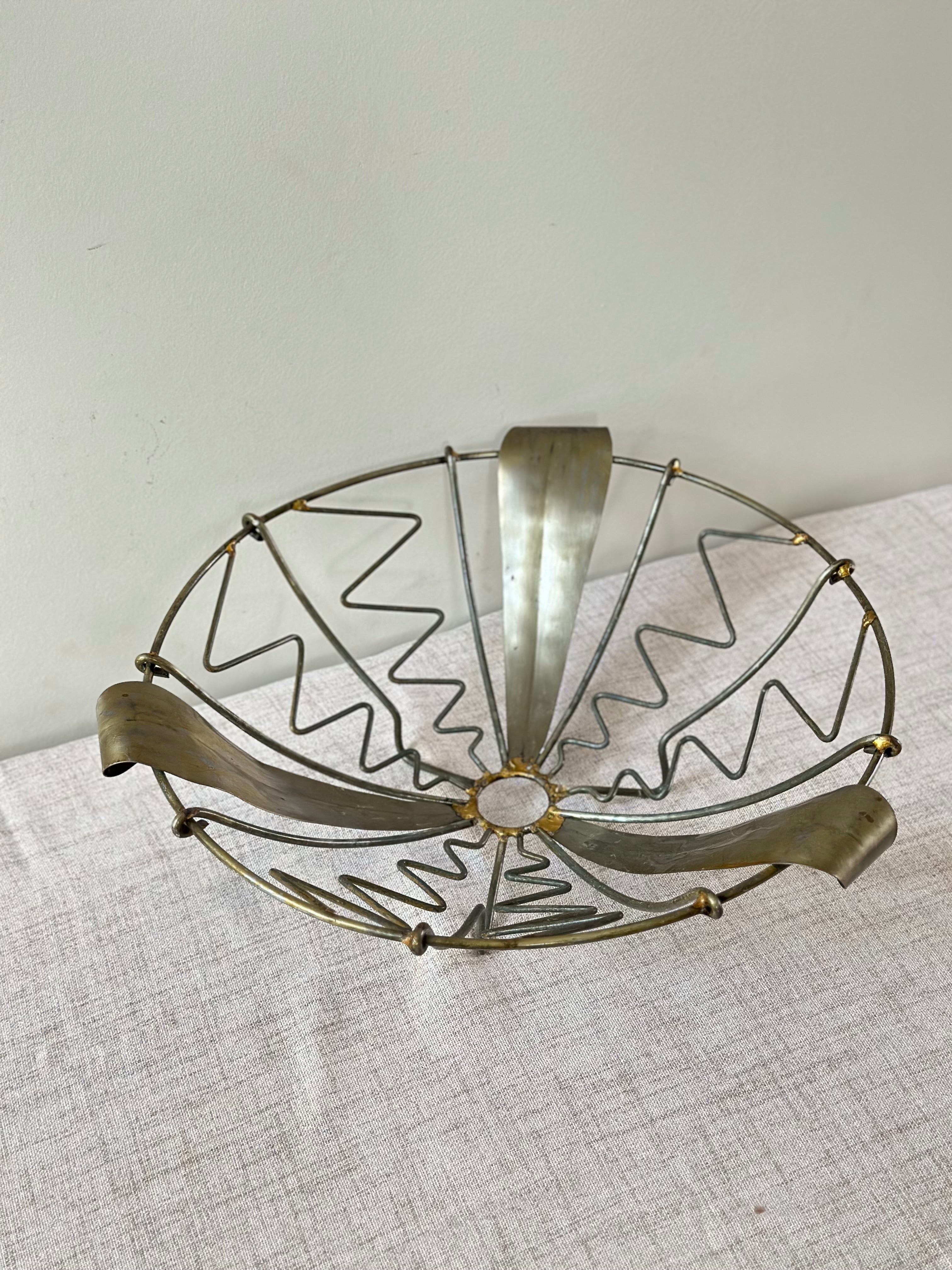 Vintage French Metal Folk Art Bowl