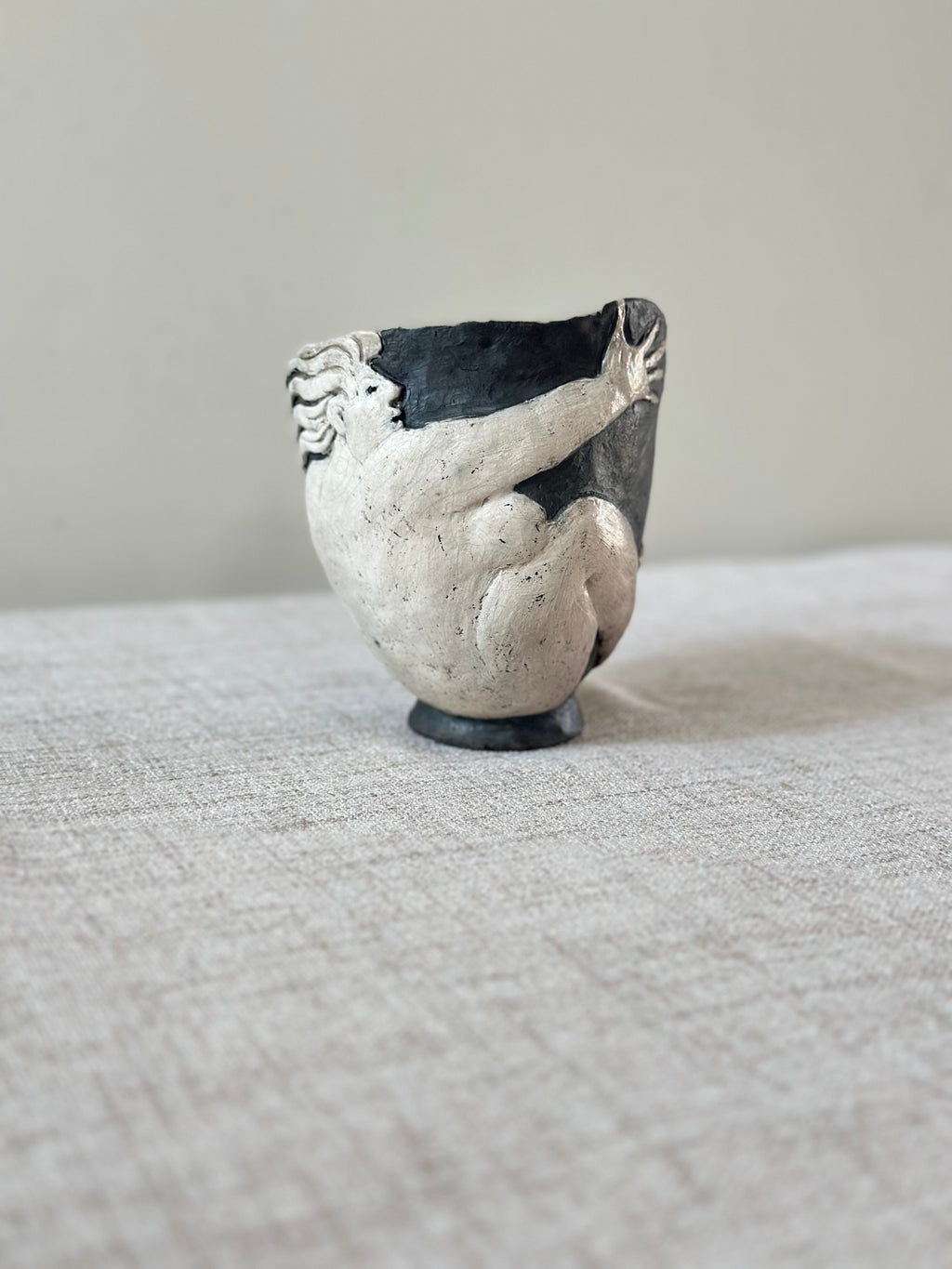 Vintage Studio Pottery with Figurative Frieze