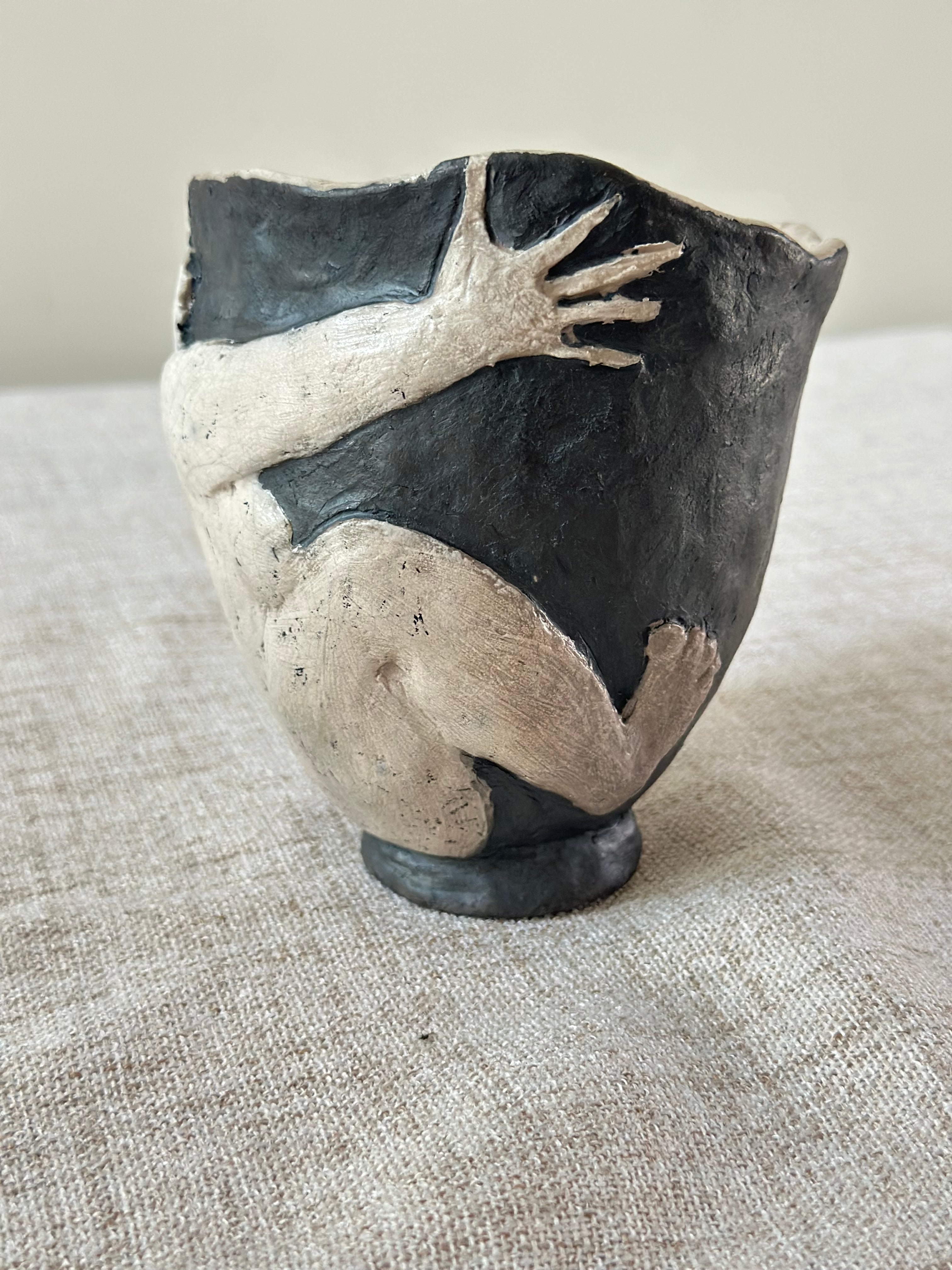 Vintage Studio Pottery with Figurative Frieze
