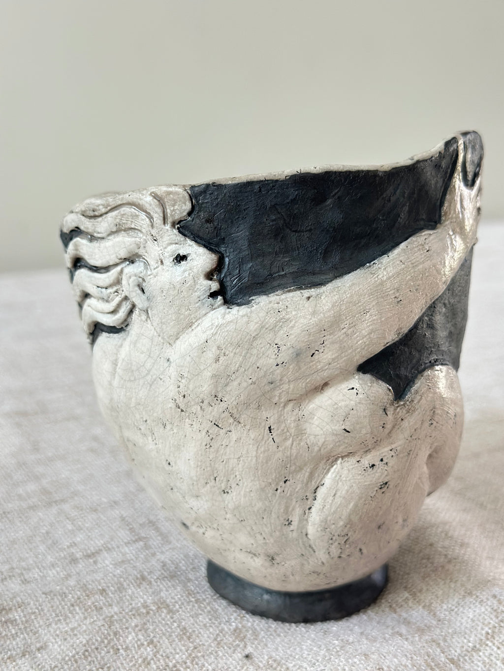 Vintage Studio Pottery with Figurative Frieze