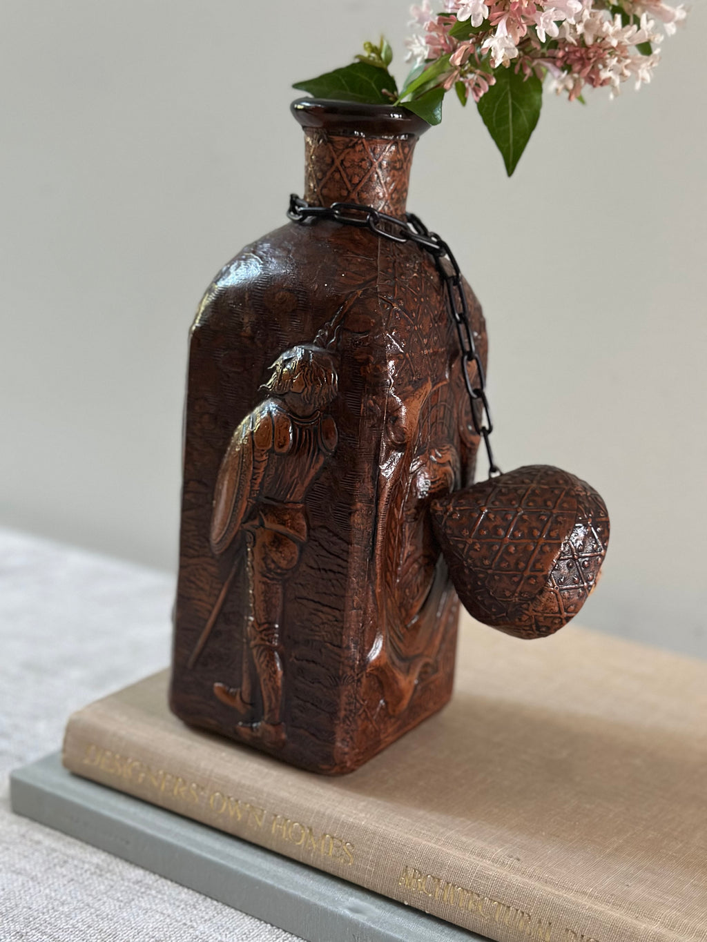 Vintage Leather Wrapped Don Quixote Decanter