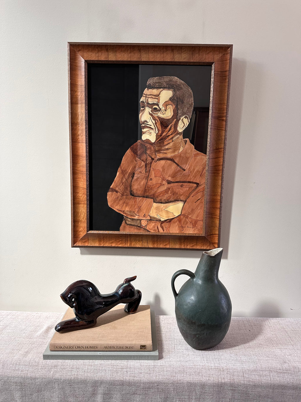 Original Contemplative Man Painting by Virginia Bryson