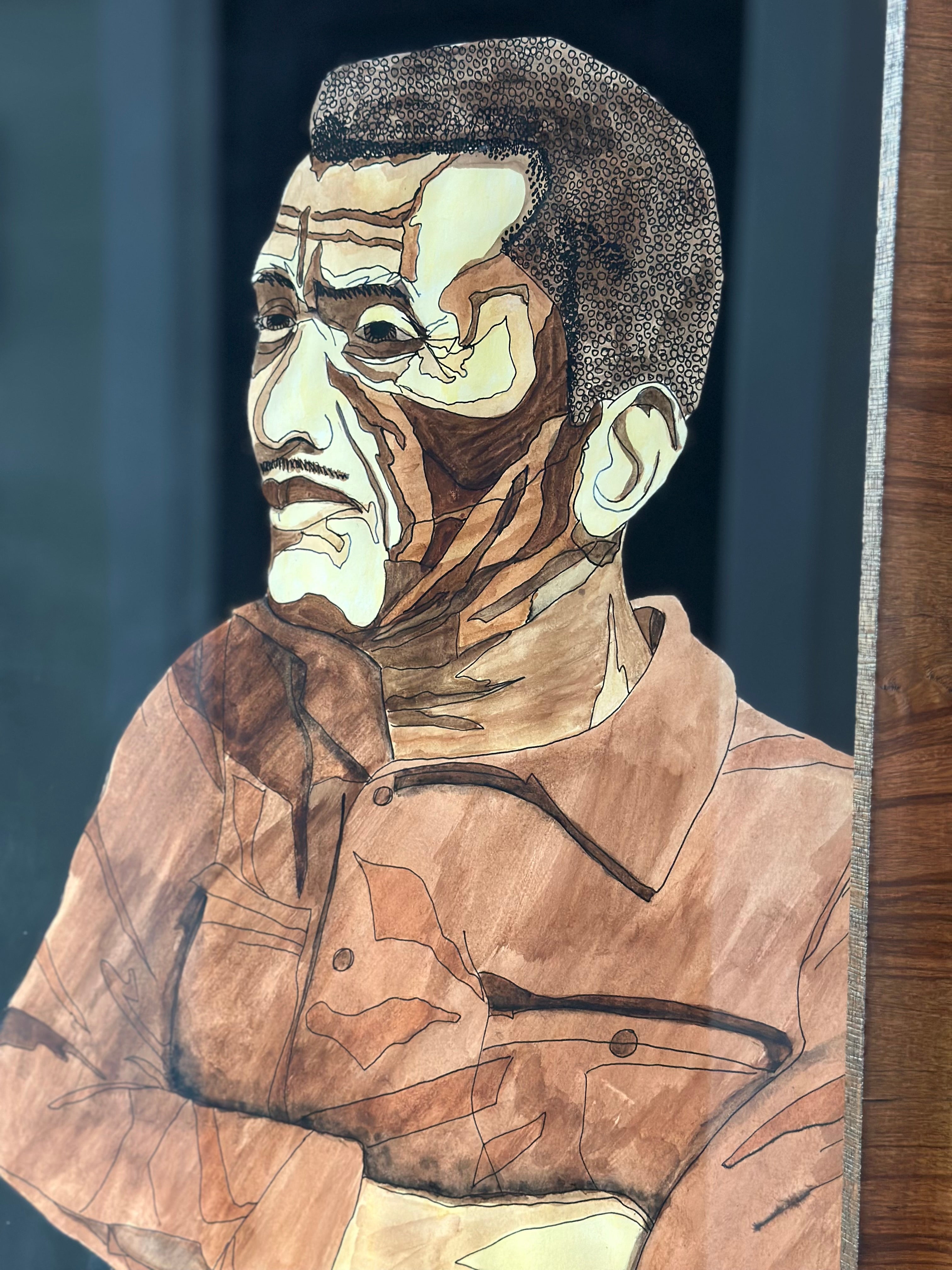 Original Contemplative Man Painting by Virginia Bryson