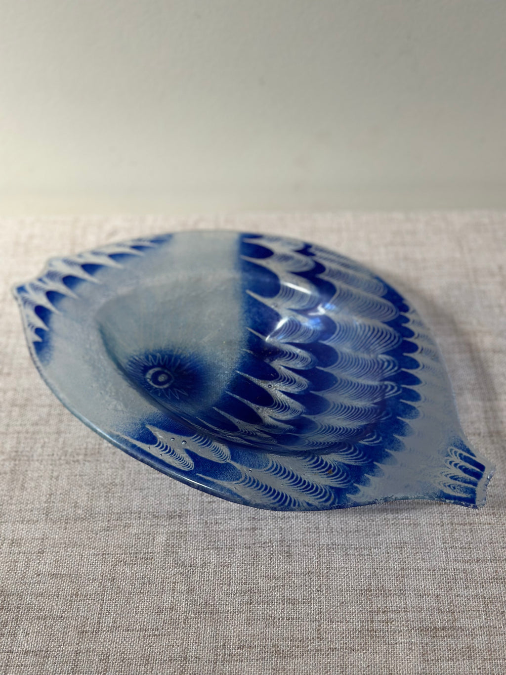 MCM Ed Walters Art Glass Fish Platter
