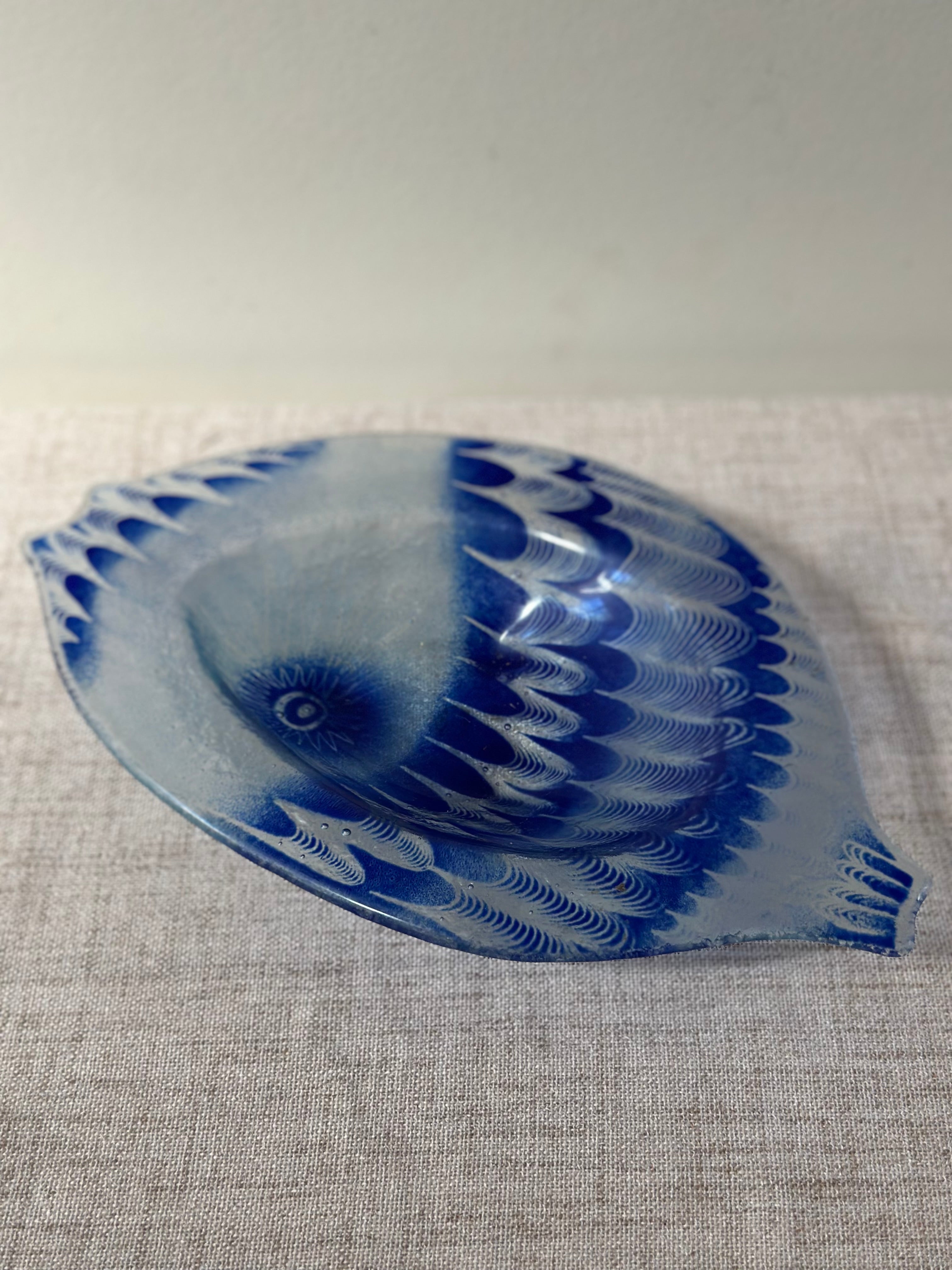 MCM Ed Walters Art Glass Fish Platter