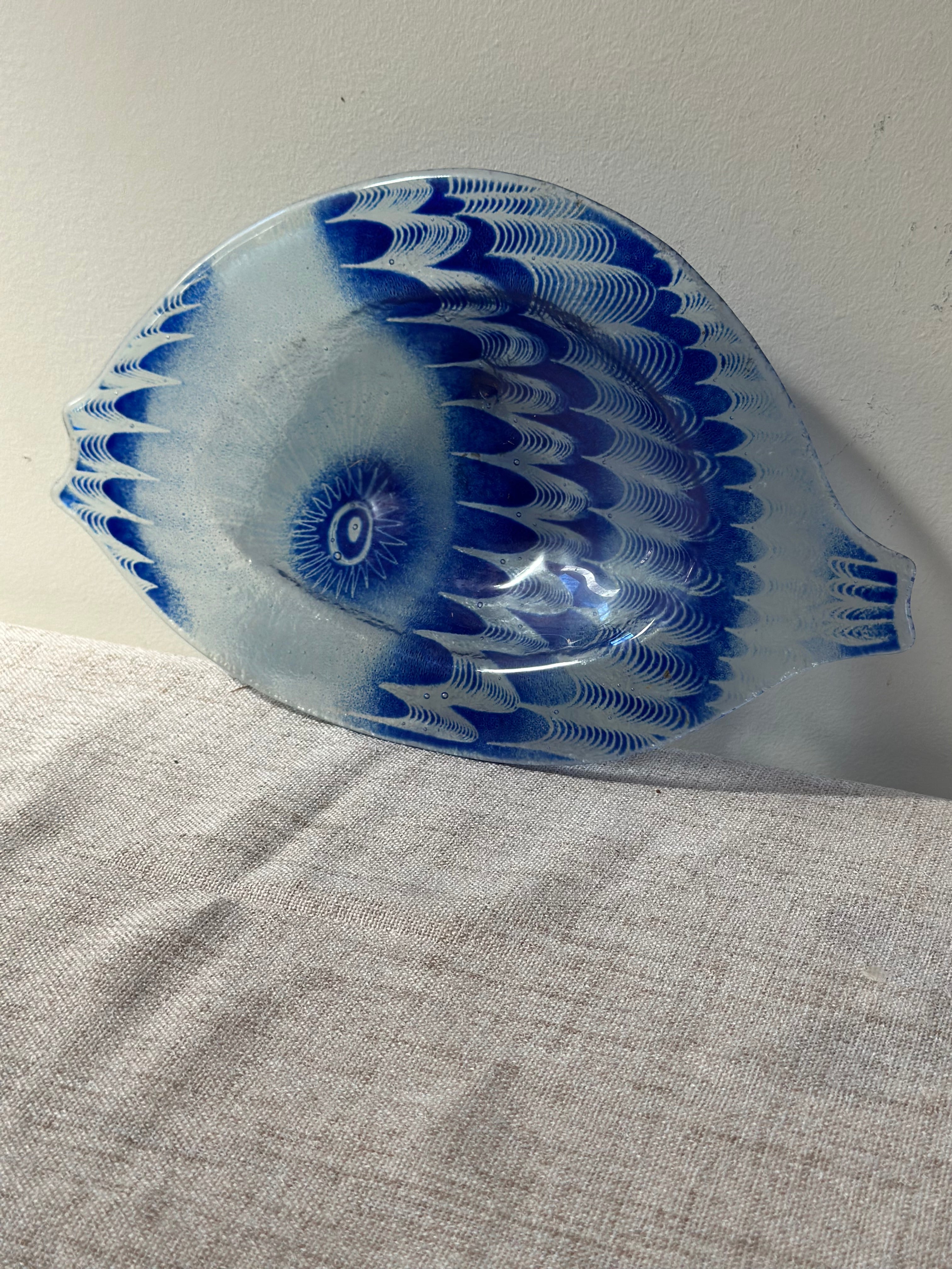 MCM Ed Walters Art Glass Fish Platter