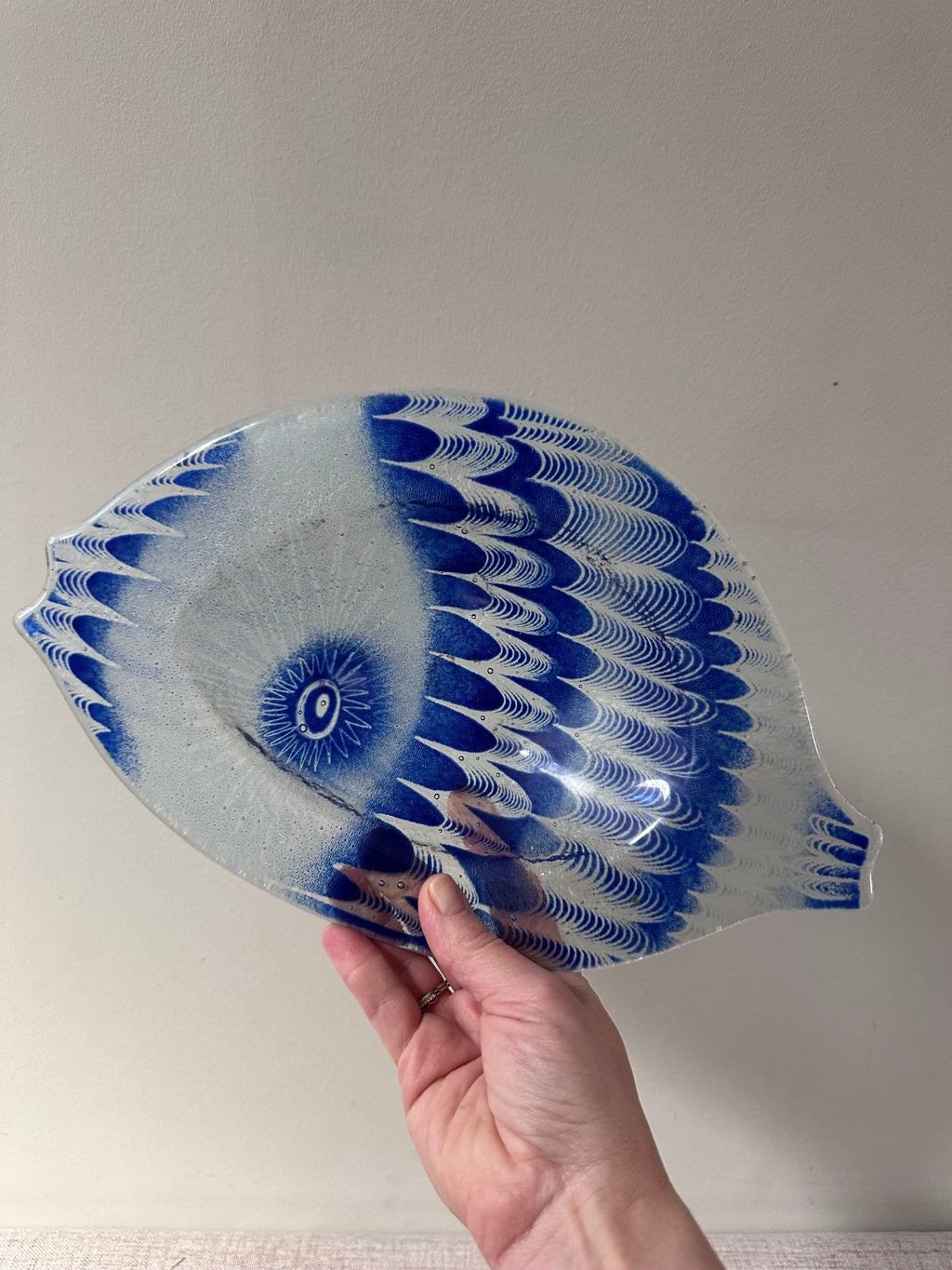 MCM Ed Walters Art Glass Fish Platter