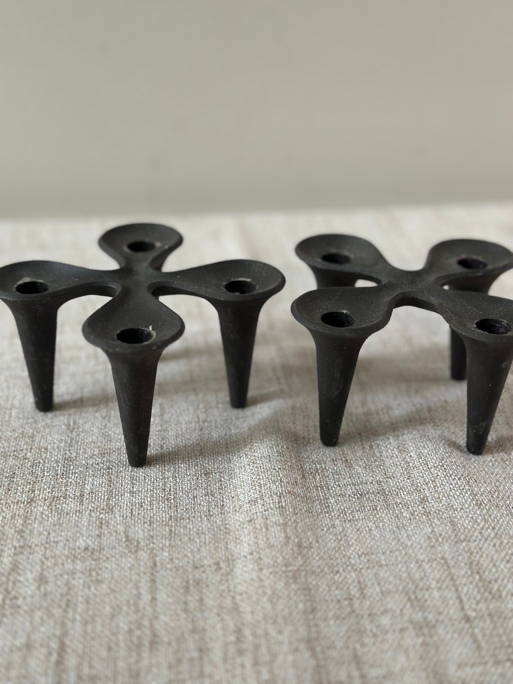 Vintage Dansk Iron Candle Holders