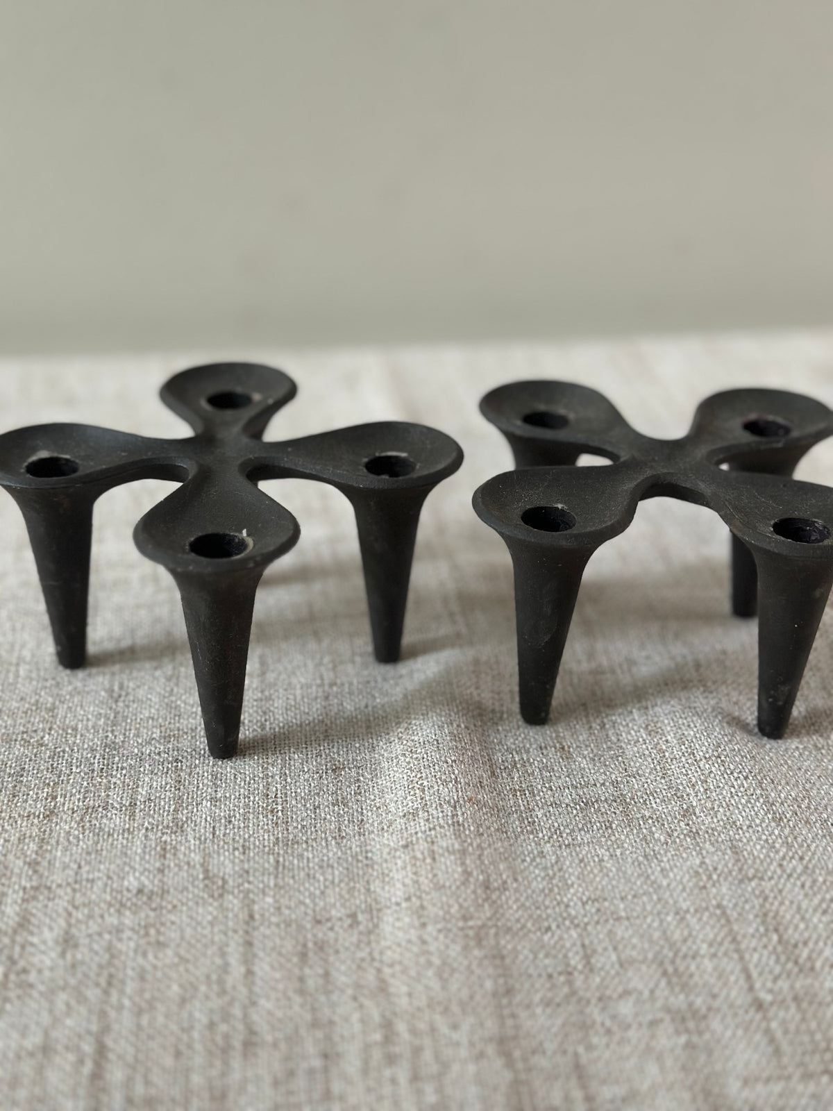 Vintage Dansk Iron Candle Holders