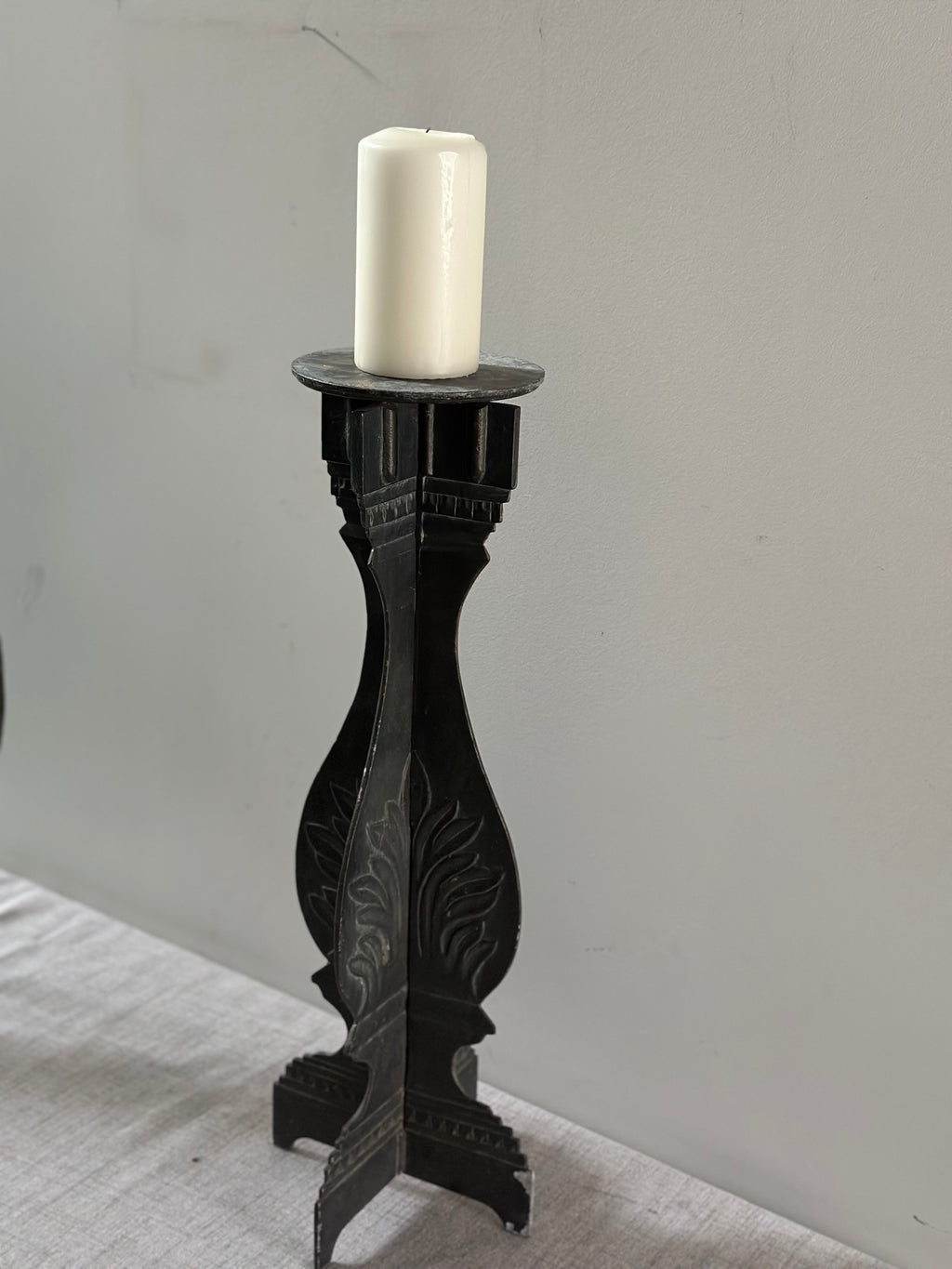 Vintage Tall Metal Pillar Holder