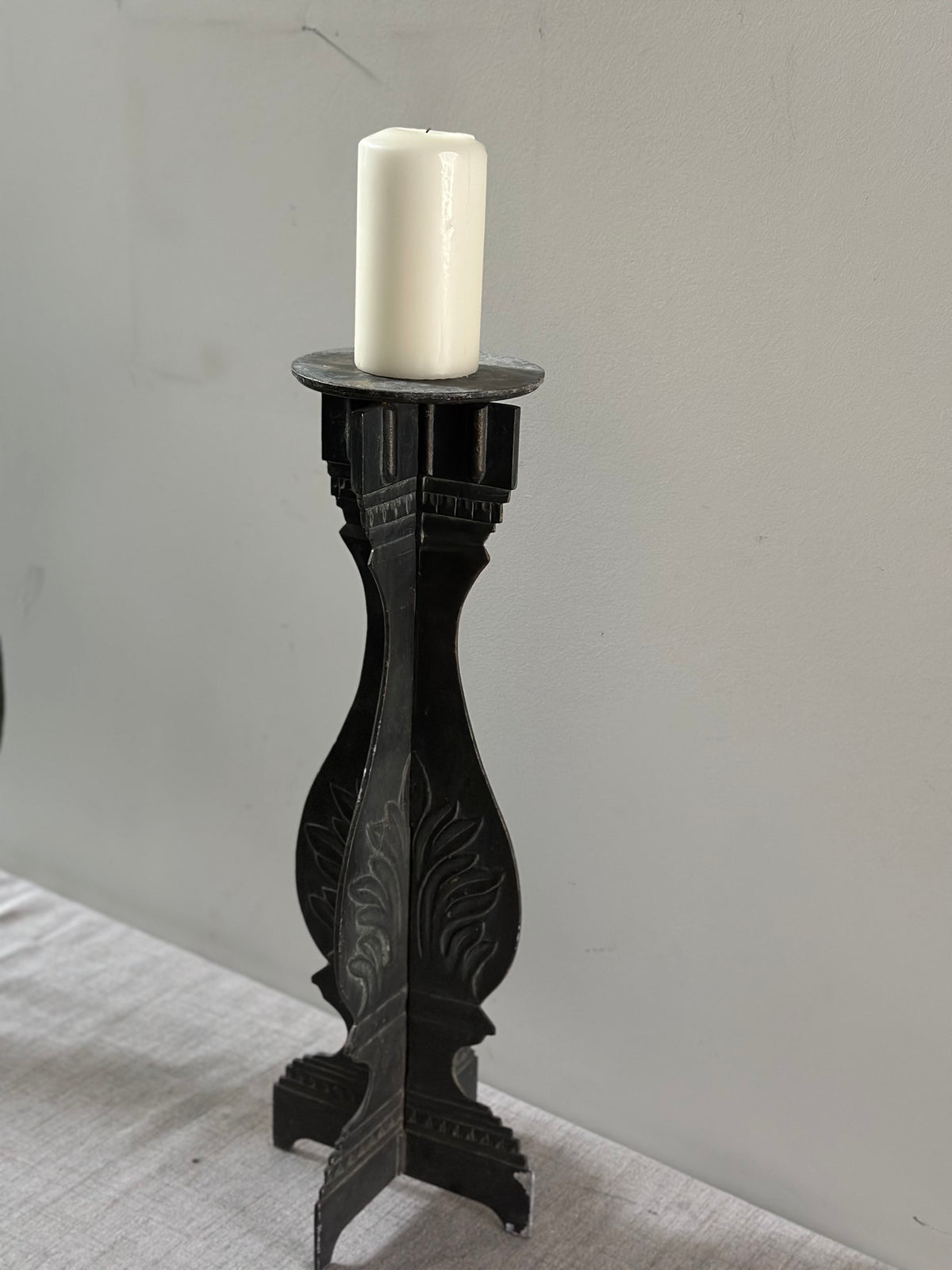 Vintage Tall Metal Pillar Holder