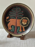 Vintage German Ceramic Lion Wall Plate