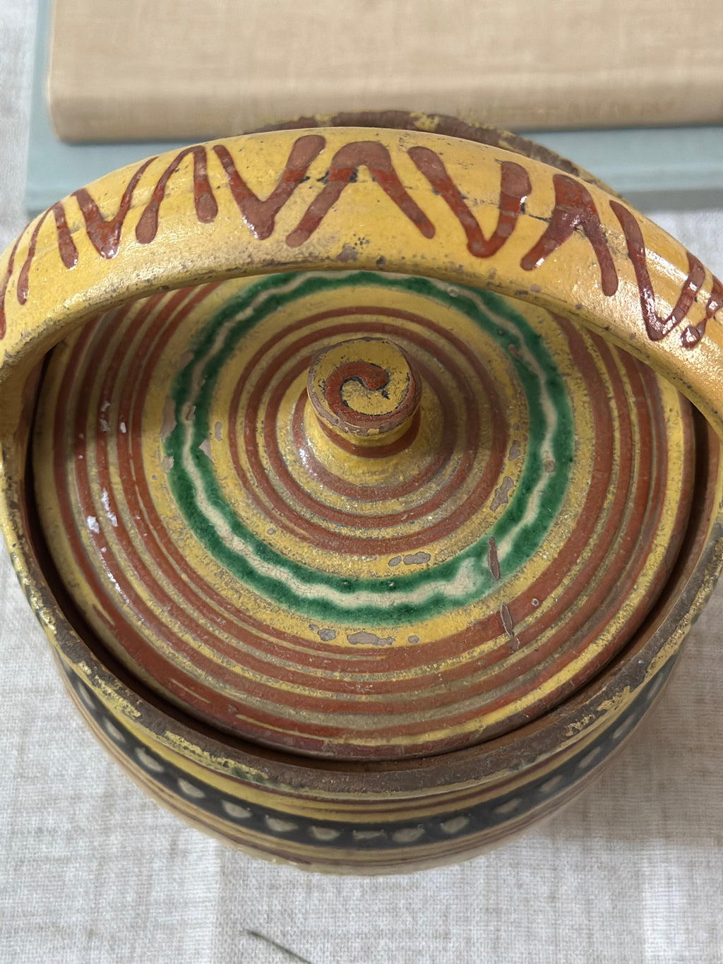 Vintage Earthenware Lidded Bucket