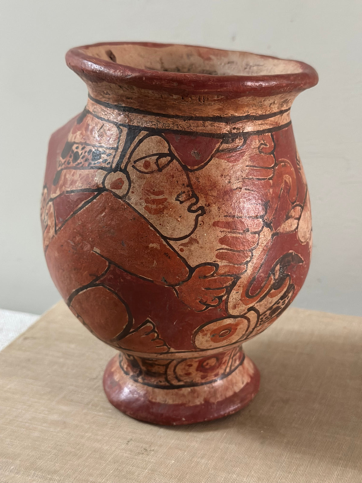 Pre-Columbian Earthenware Face Vessel