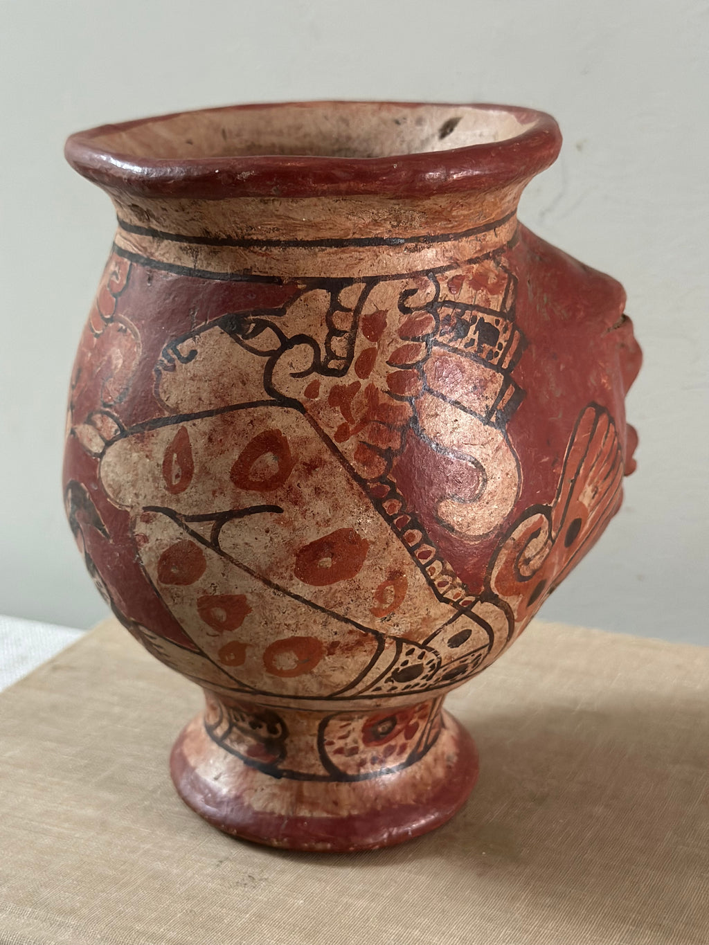 Pre-Columbian Earthenware Face Vessel