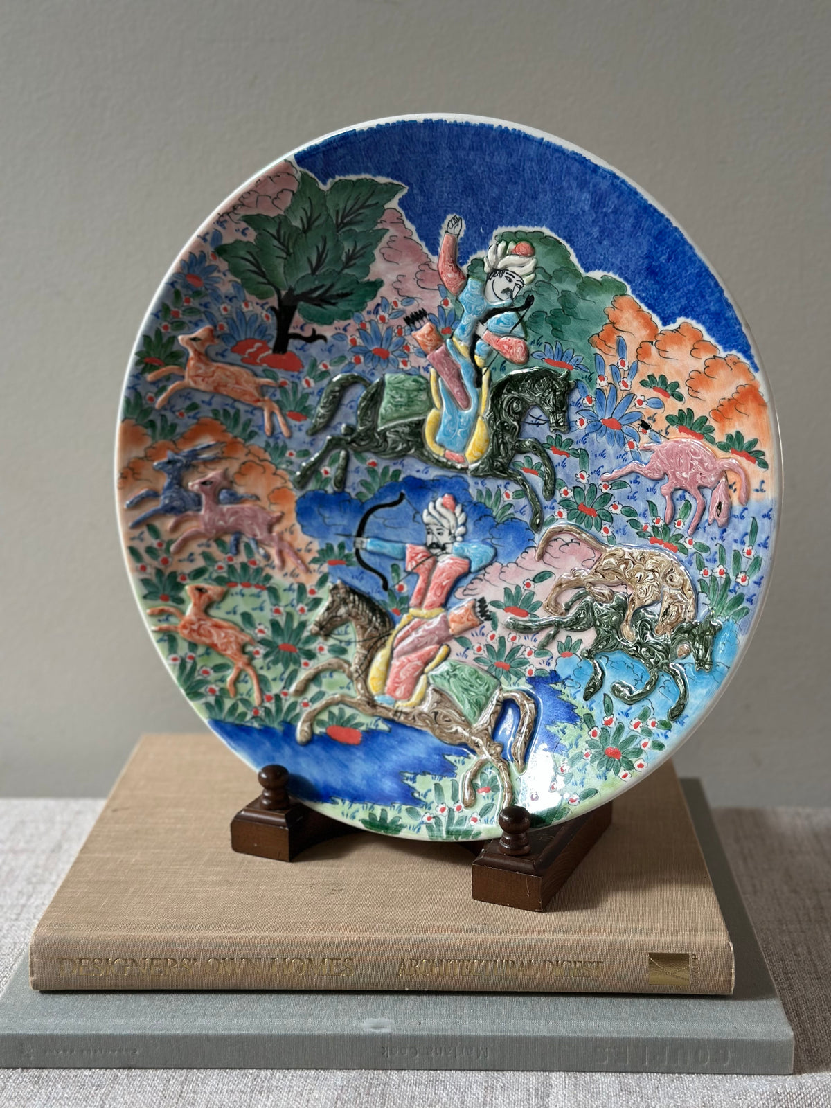 Vintage Hand Painted Ceramic Charger