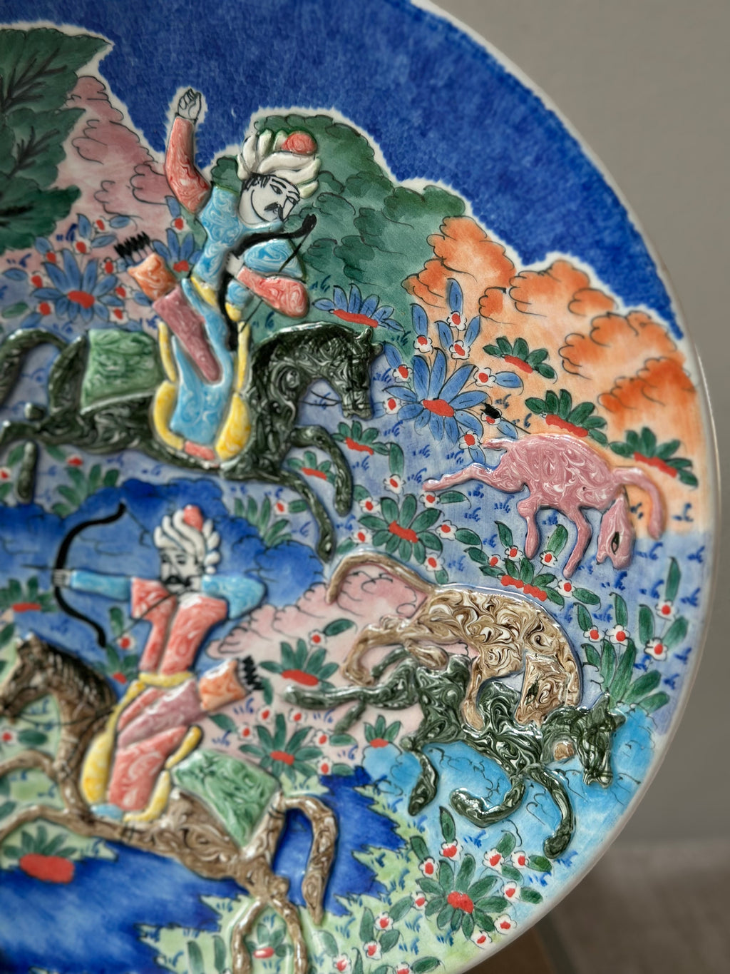 Vintage Hand Painted Ceramic Charger