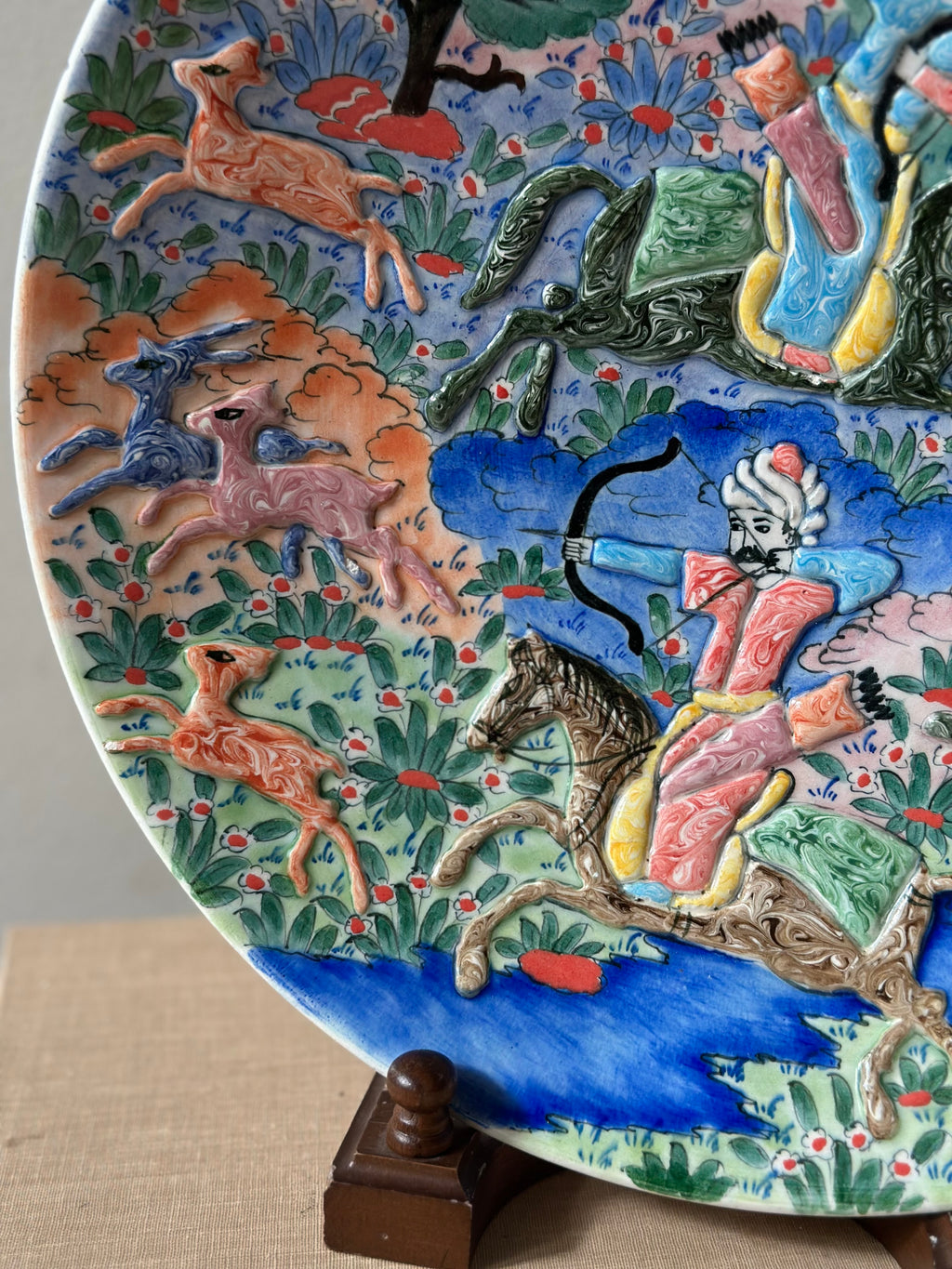 Vintage Hand Painted Ceramic Charger