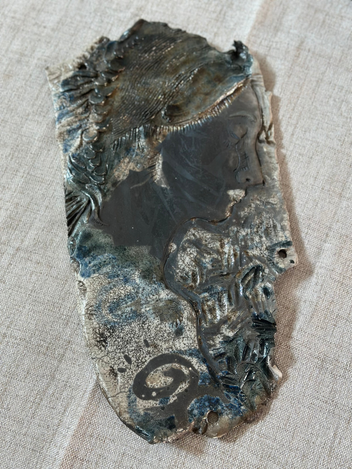 Studio Pottery Female Relief Plaque