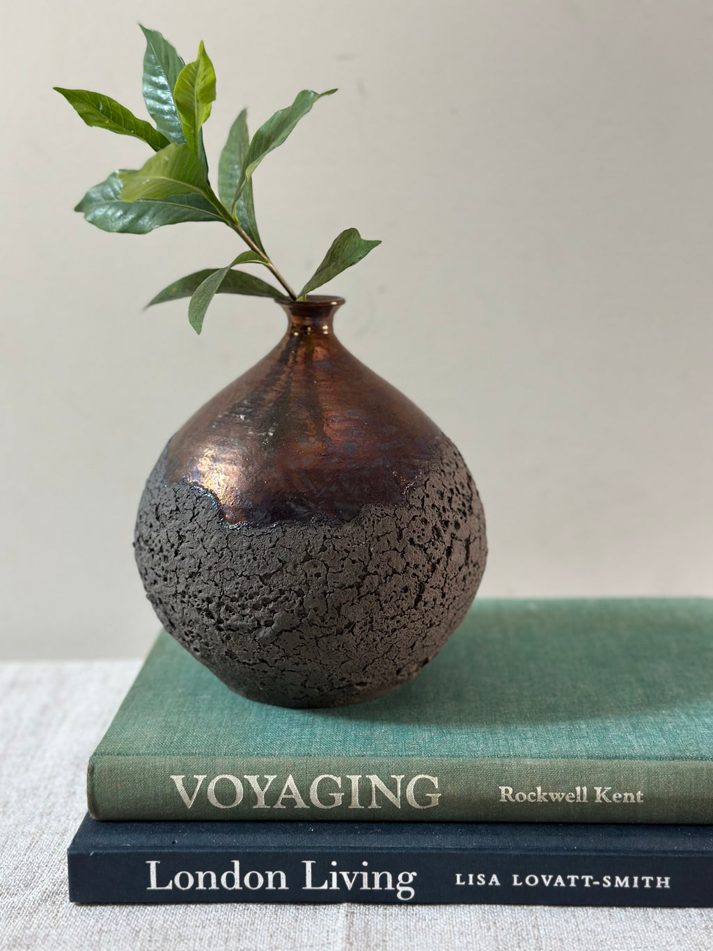 Handmade Raku Pottery Bud Vase