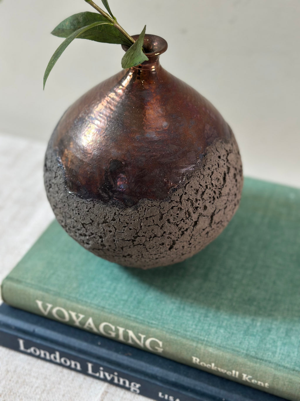 Handmade Raku Pottery Bud Vase
