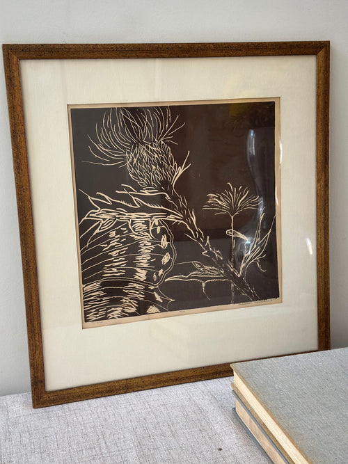 "Thistle" Linocut Print by Margaret DeGrandis