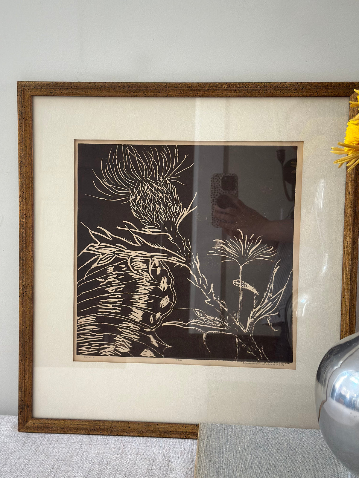 "Thistle" Linocut Print by Margaret DeGrandis