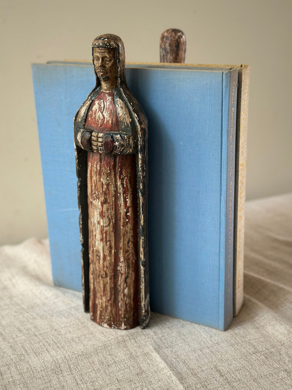 Pair of Santos Hand Painted Religious Figural Bookends