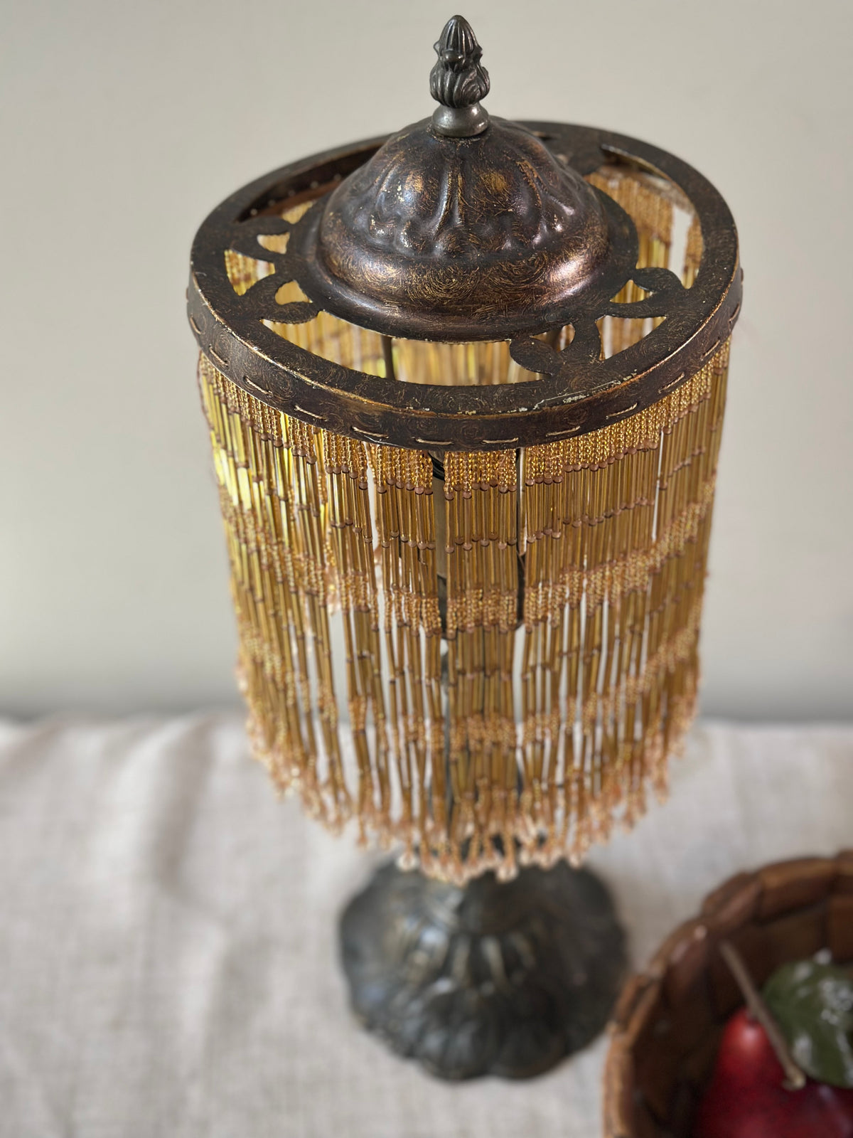 Vintage Beaded Fringe Lamp