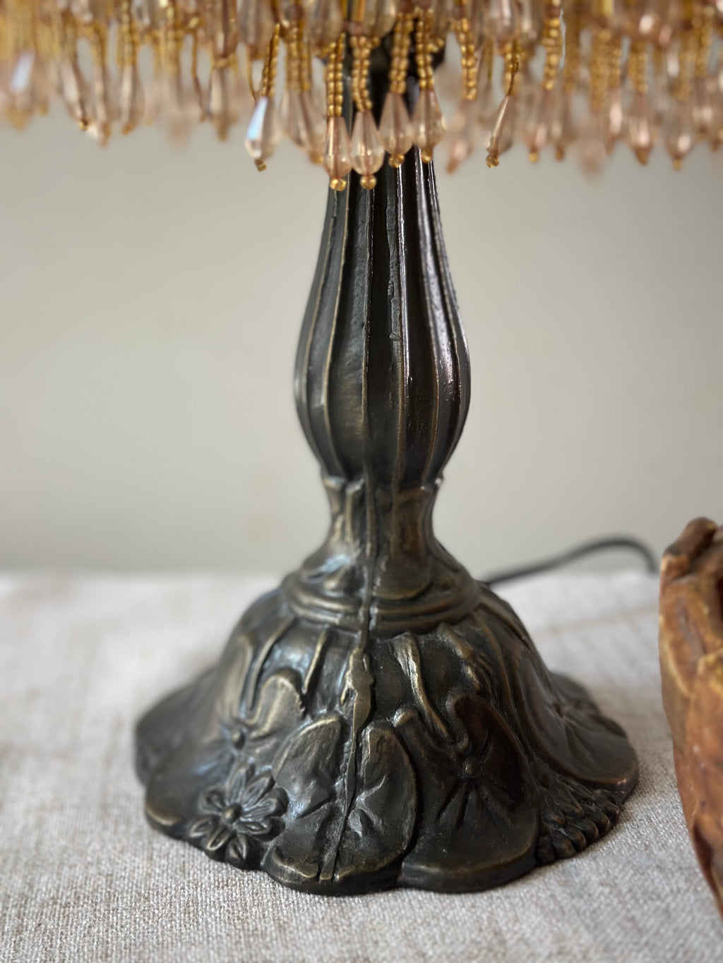 Vintage Beaded Fringe Lamp