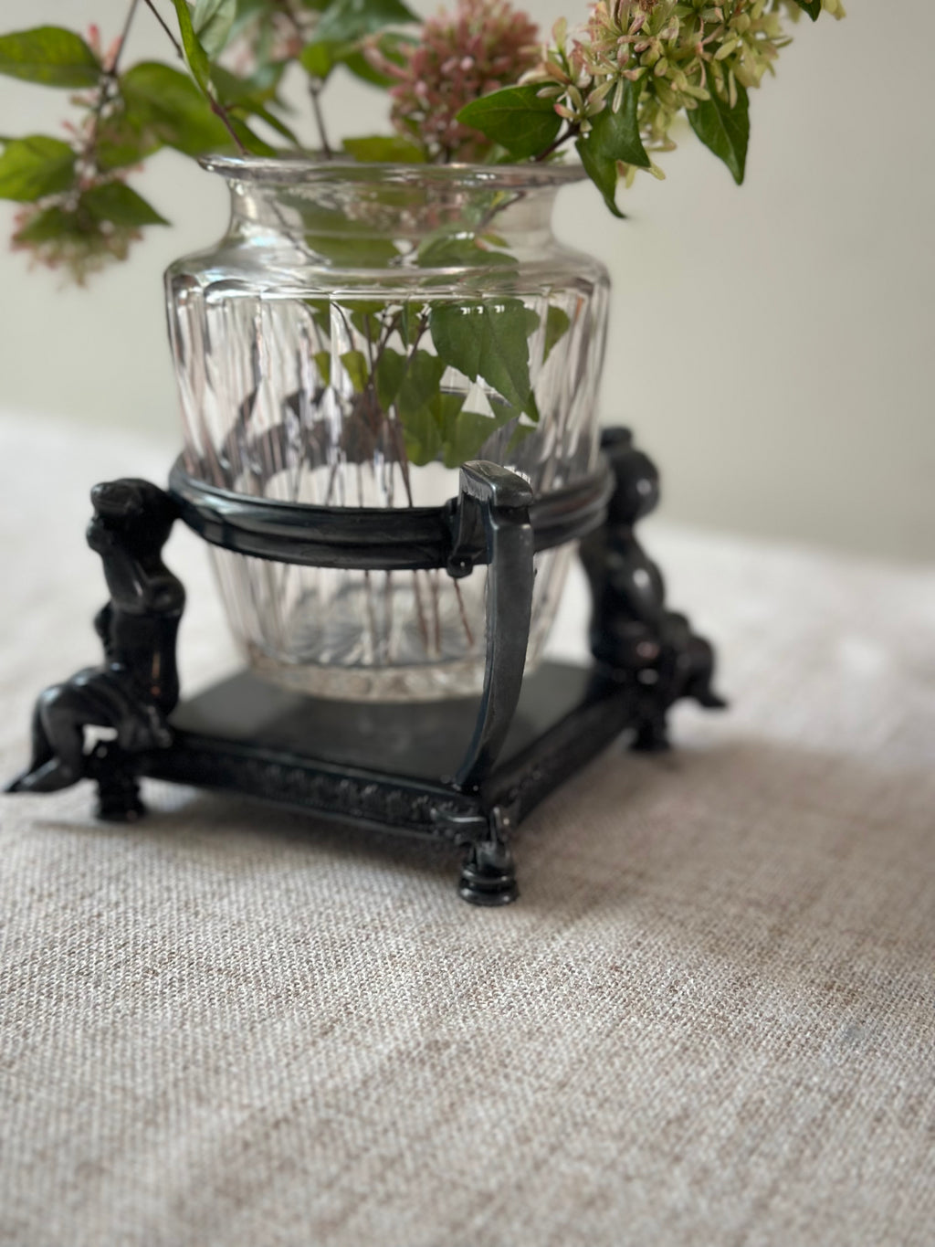Antique Silver and Glass Vase