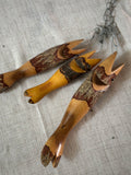 Trio of Hand Carved Wooden Fish
