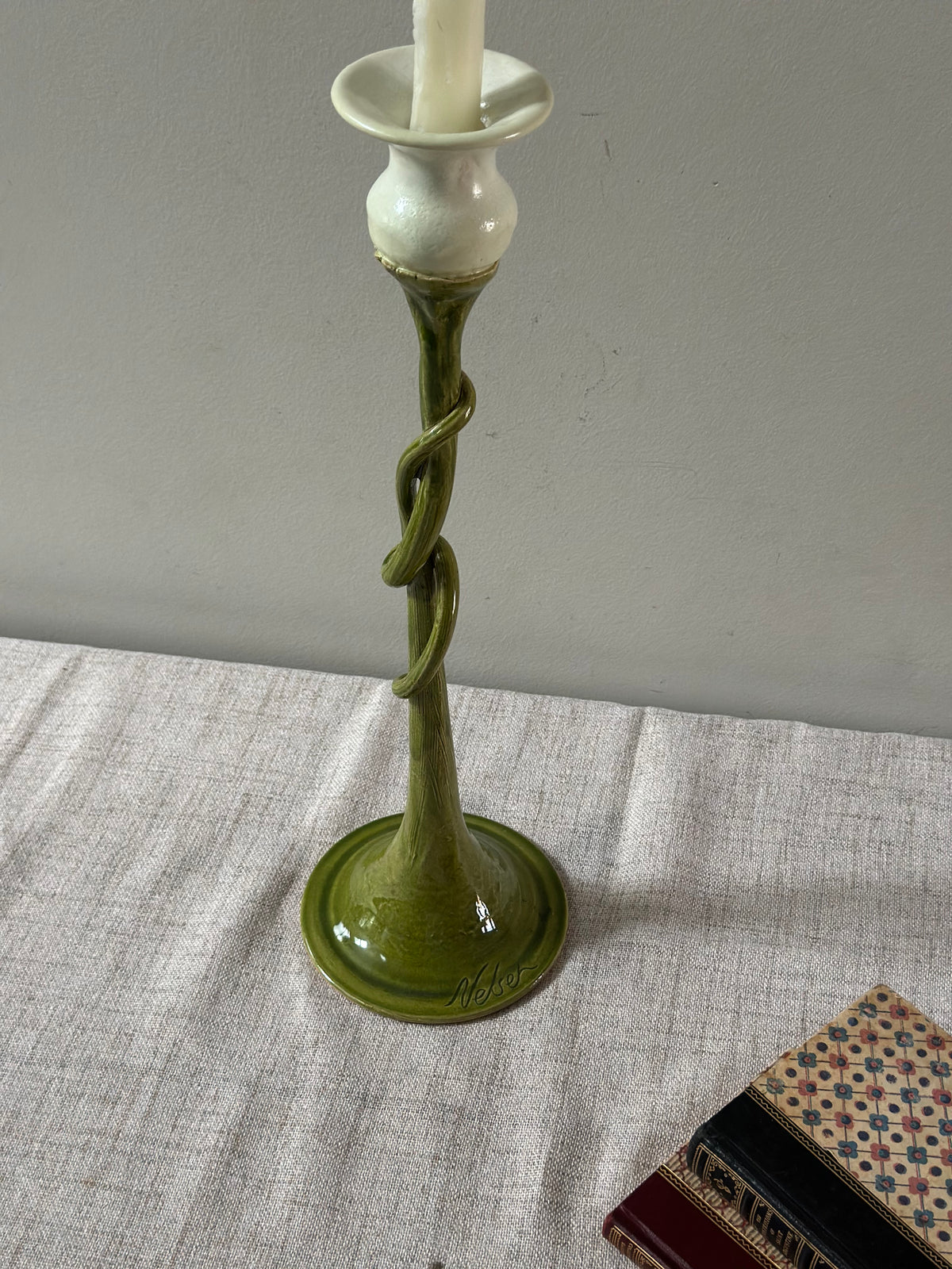 Studio Pottery Flower Candlestick