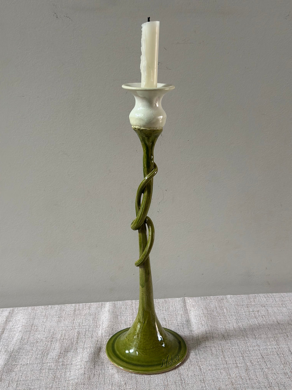 Studio Pottery Flower Candlestick