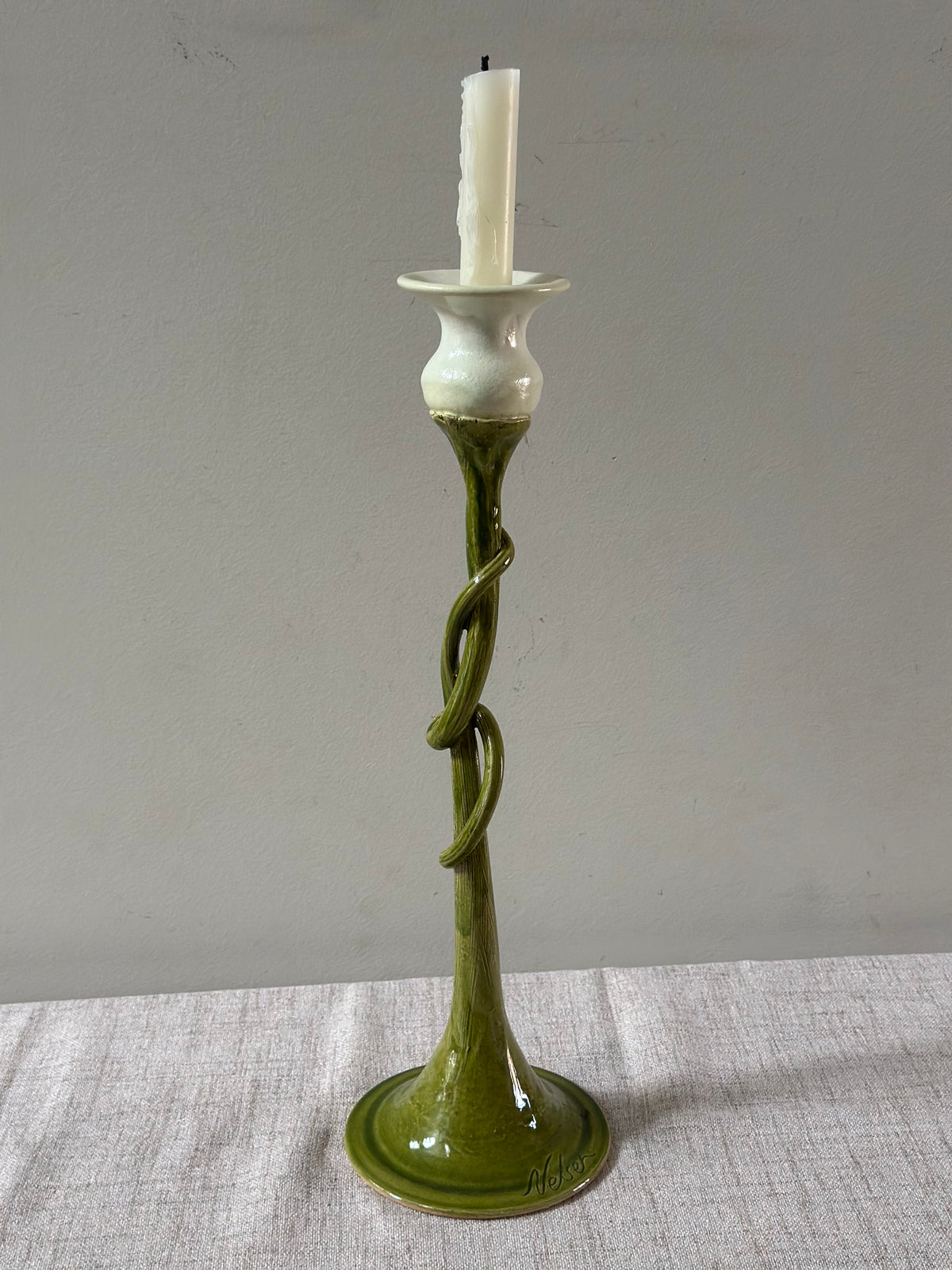 Studio Pottery Flower Candlestick