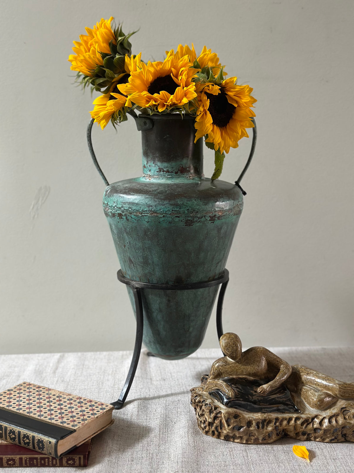 Copper Amphora-Style Vase