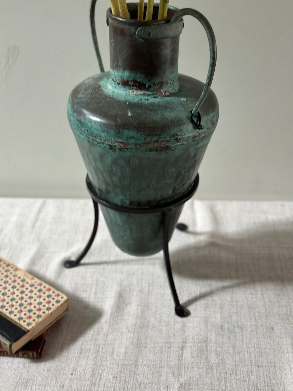 Copper Amphora-Style Vase