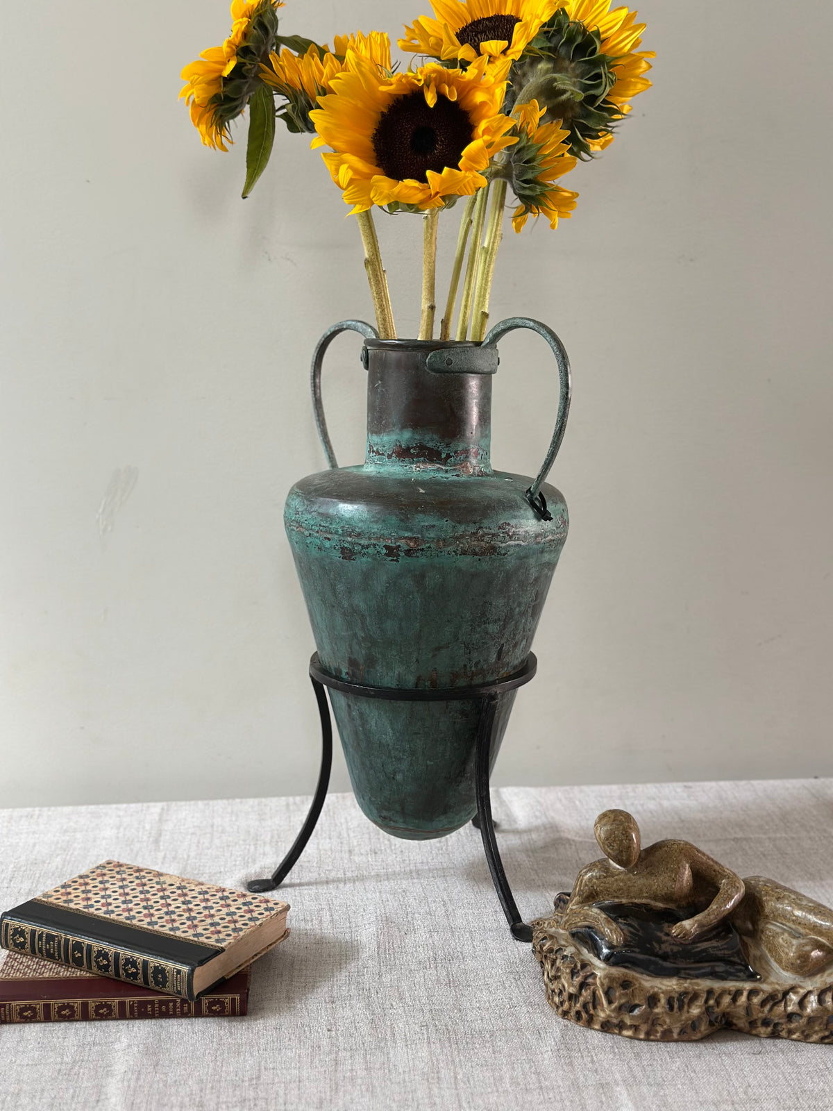 Copper Amphora-Style Vase