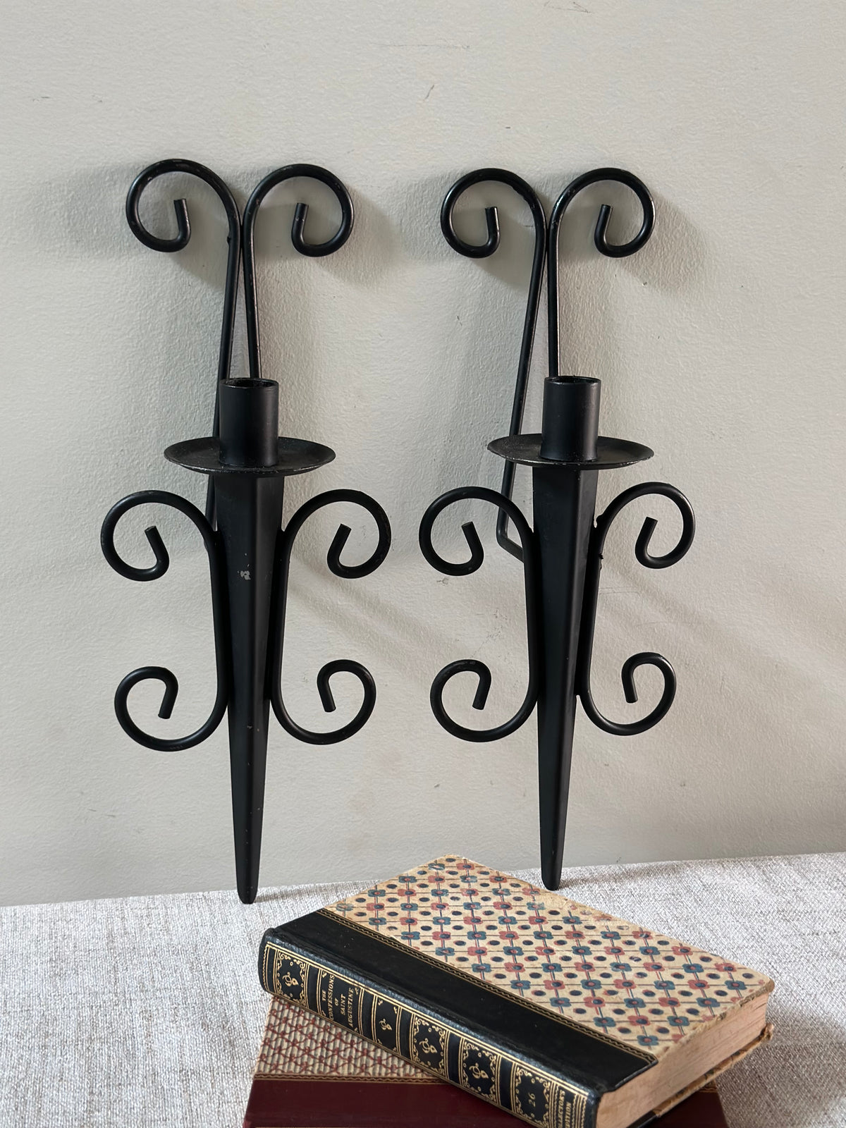Pair of Wright Iron Wall Sconces