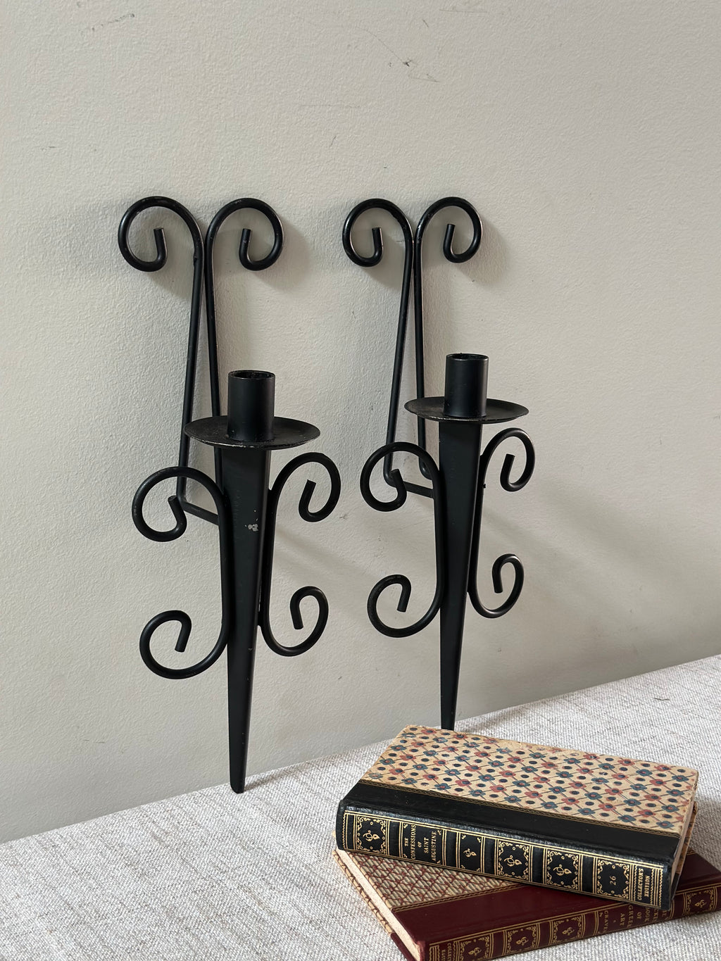Pair of Wright Iron Wall Sconces