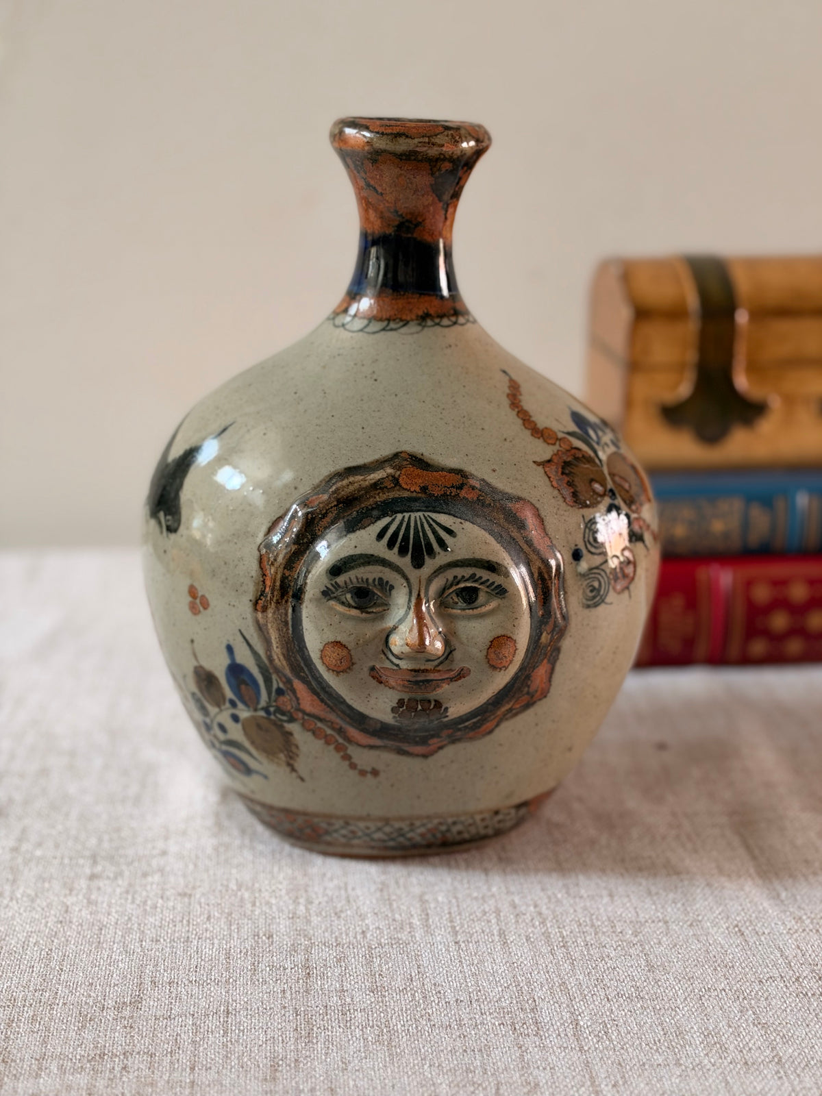 Mexican Tonala Face Vase