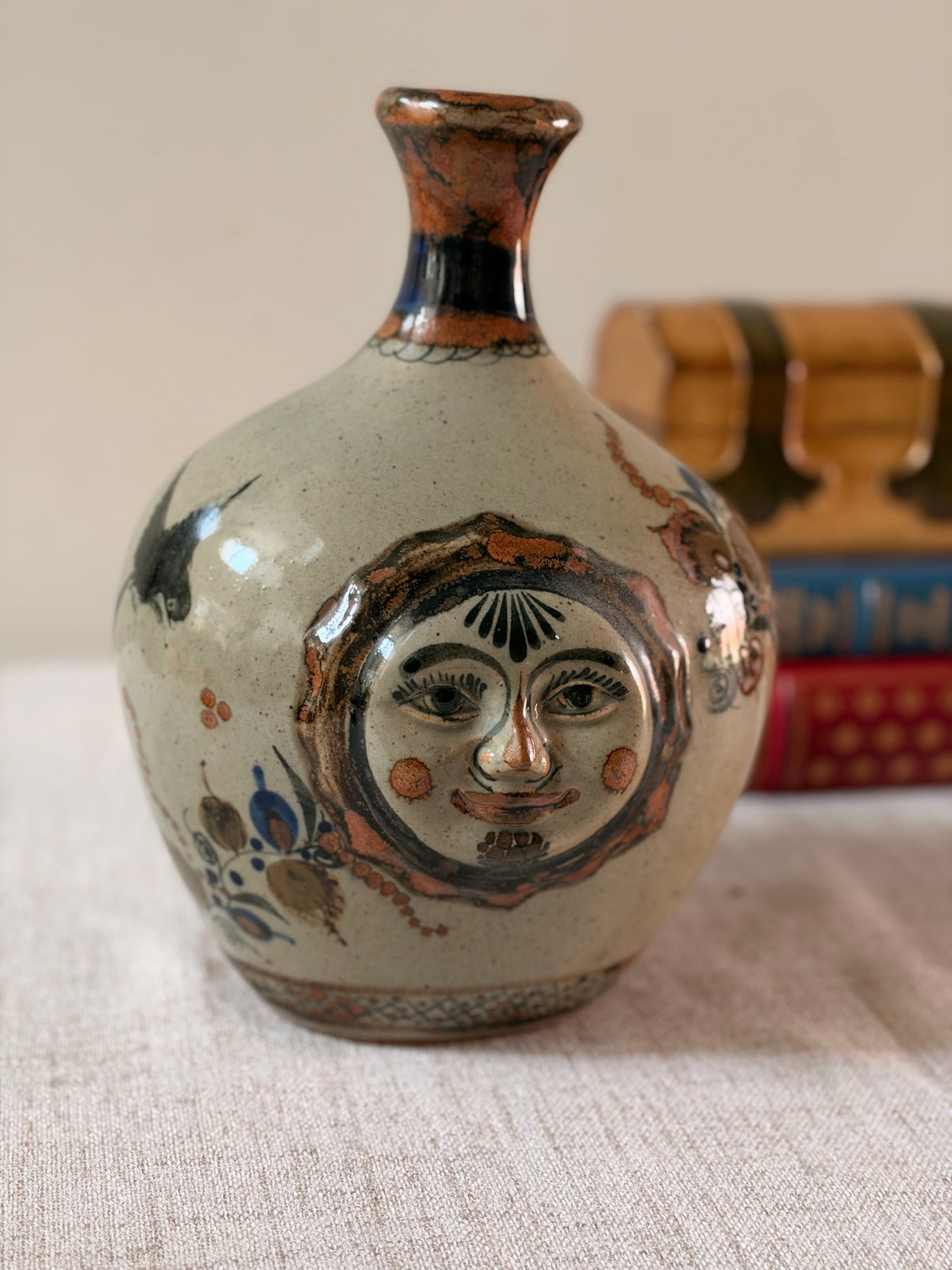 Mexican Tonala Face Vase