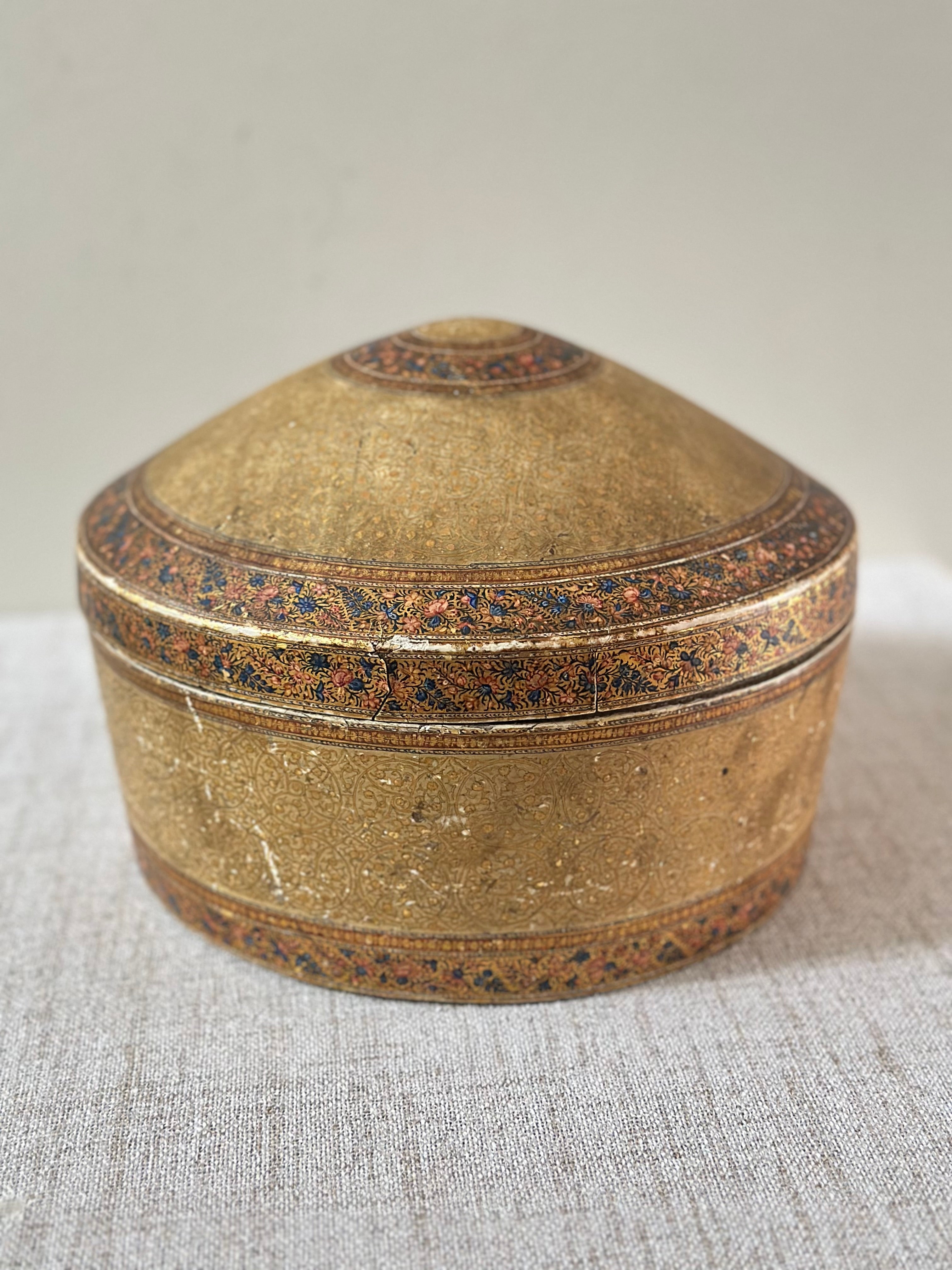 Vintage Hand Painted Paper Mache Box