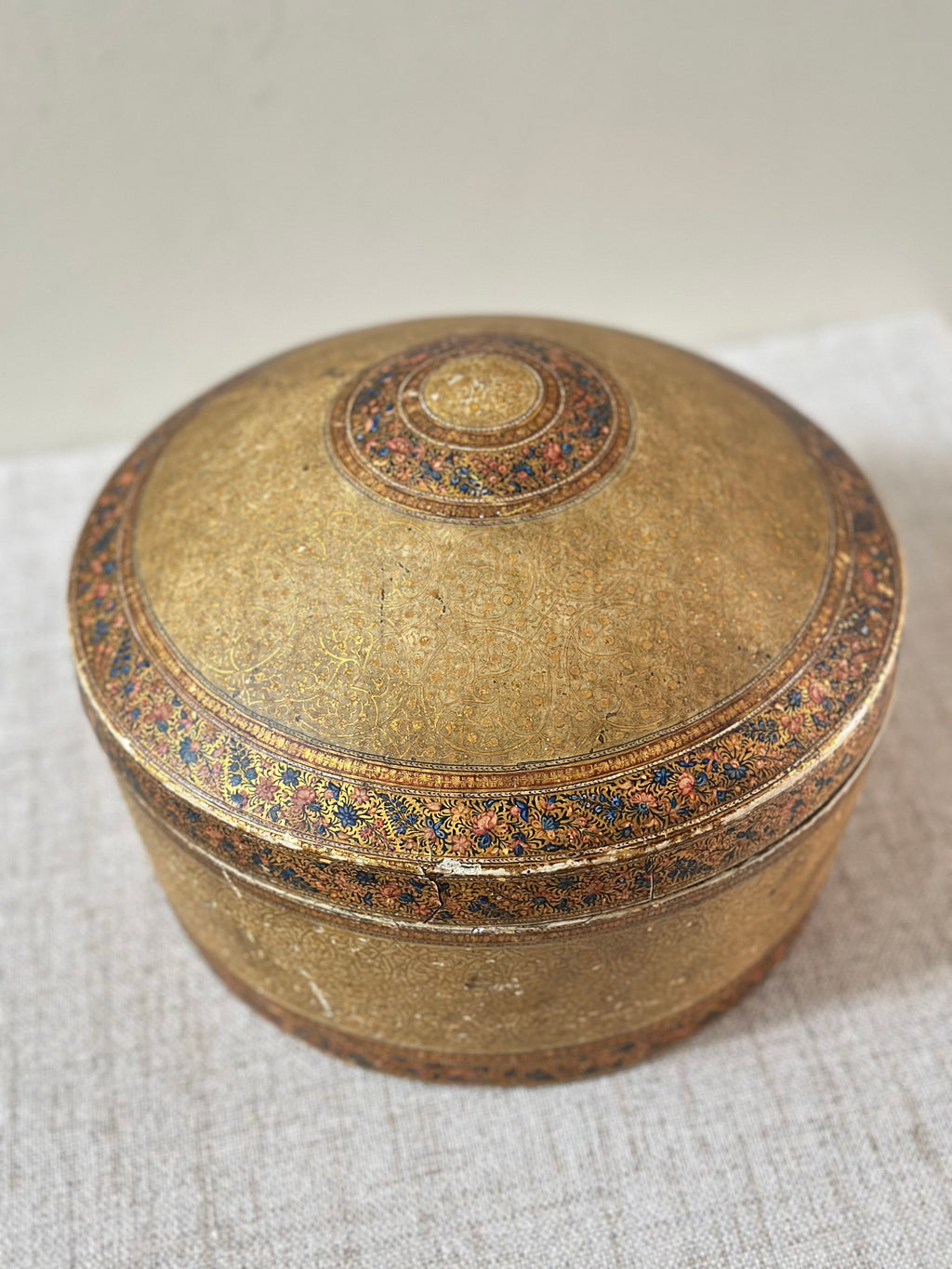 Vintage Hand Painted Paper Mache Box