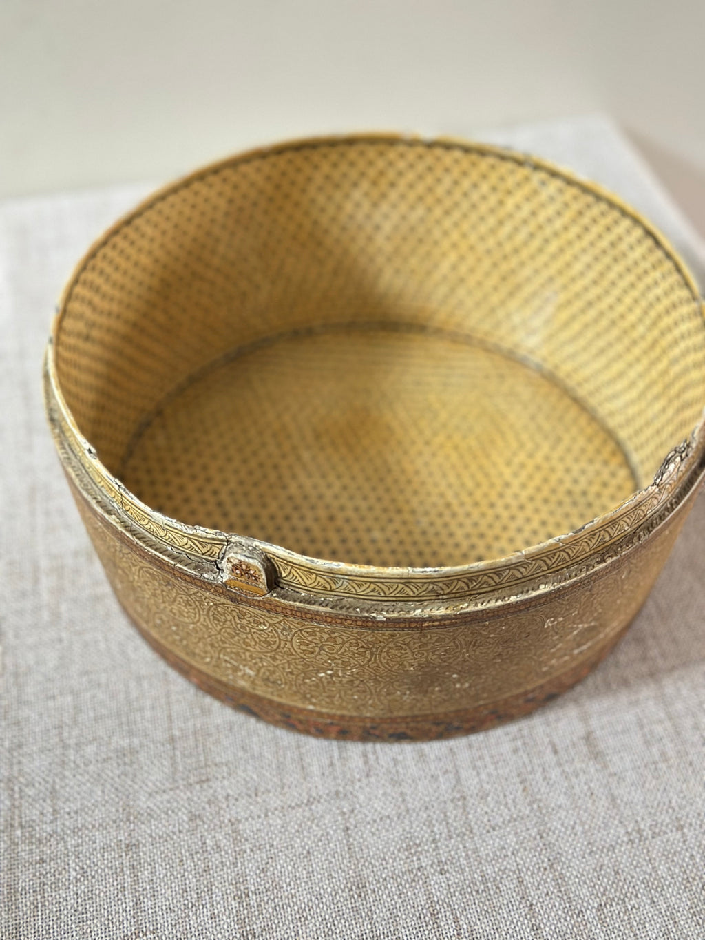 Vintage Hand Painted Paper Mache Box