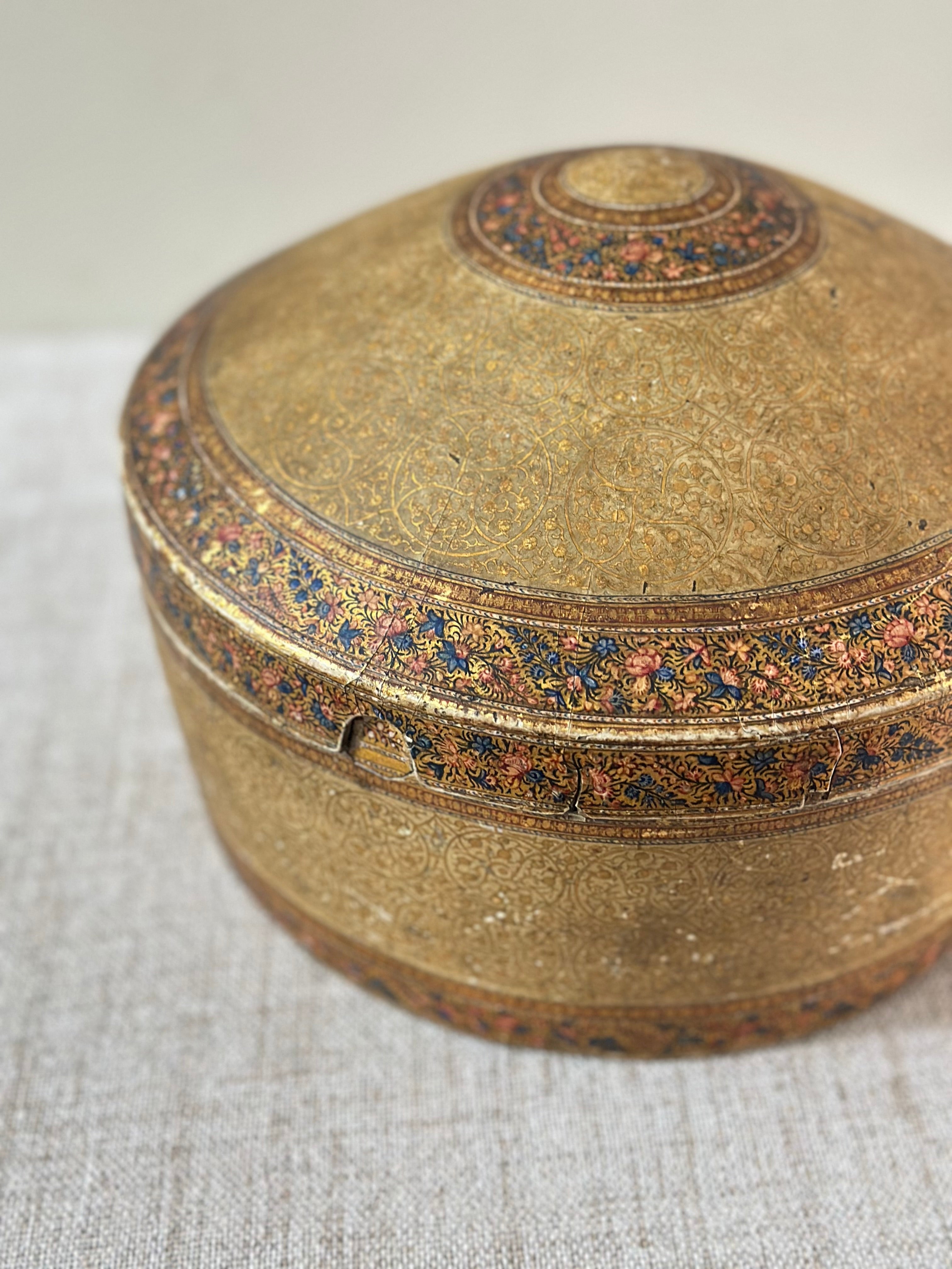 Vintage Hand Painted Paper Mache Box