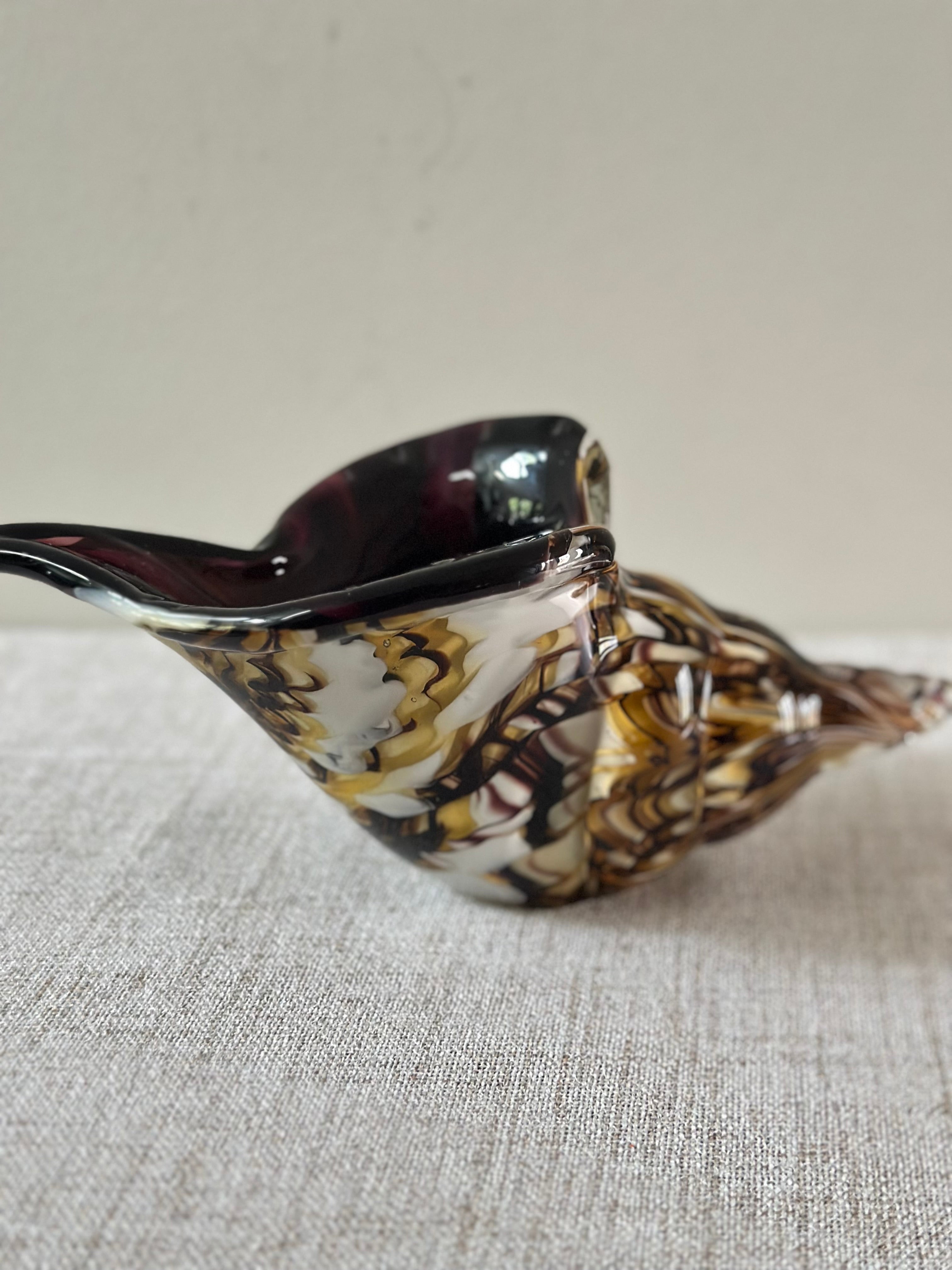 Vintage Murano Glass Conch Shell