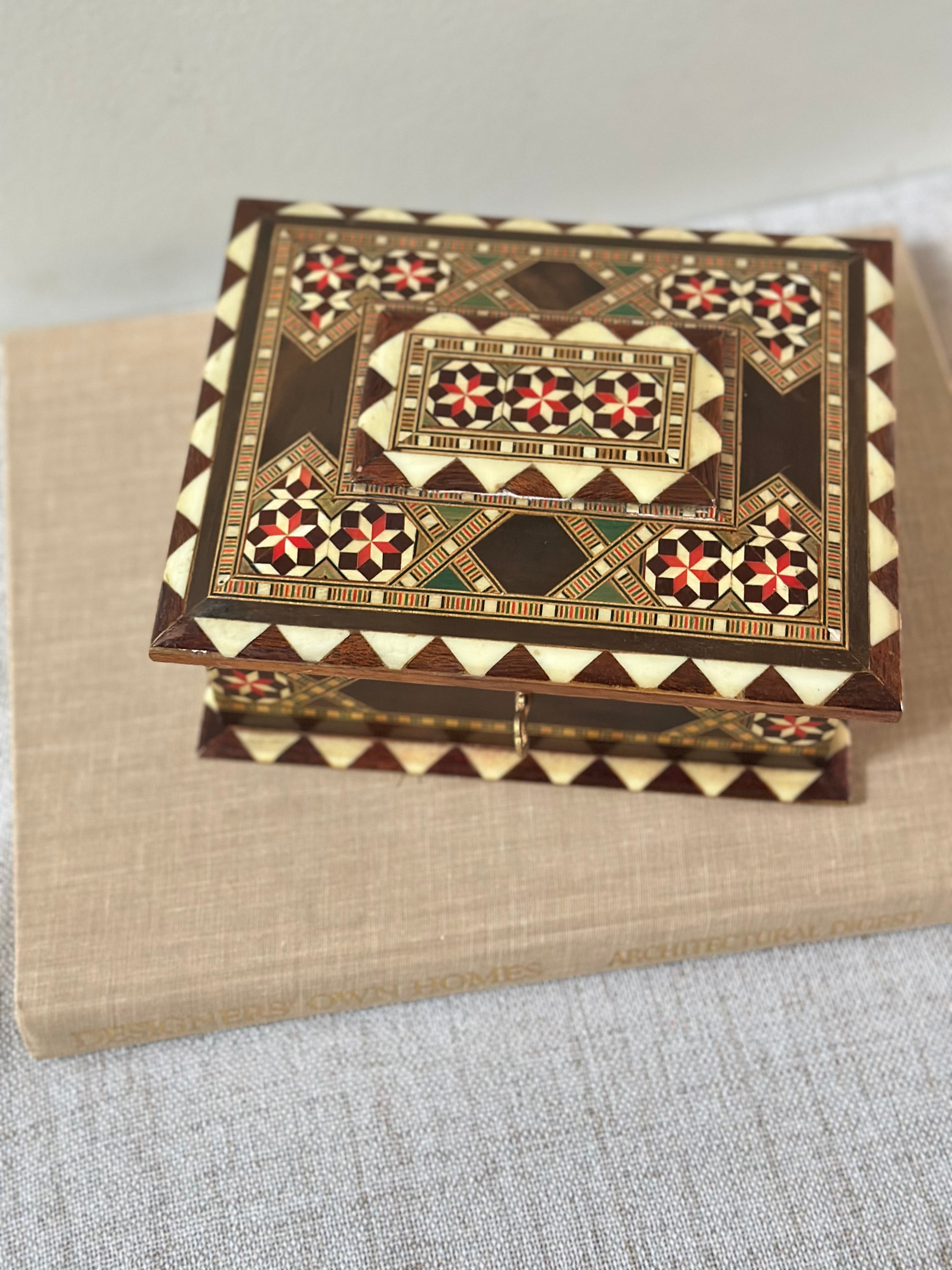 Vintage Spanish Mosaic Wood Box